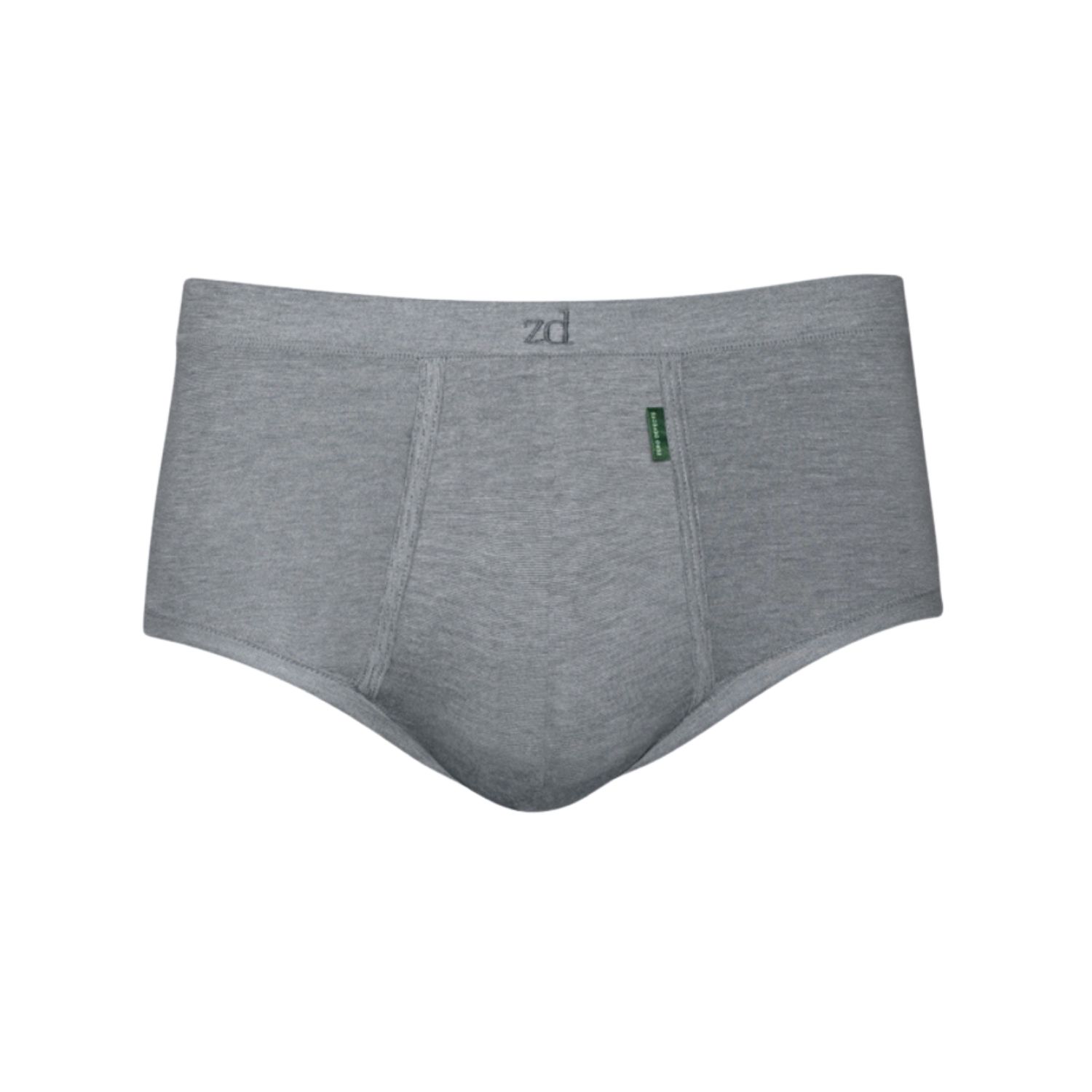 Zd Zero Defects Men's Senior Fly Front Briefs – Premium Egyptian Cotton Comfort - Color Grey In Grey