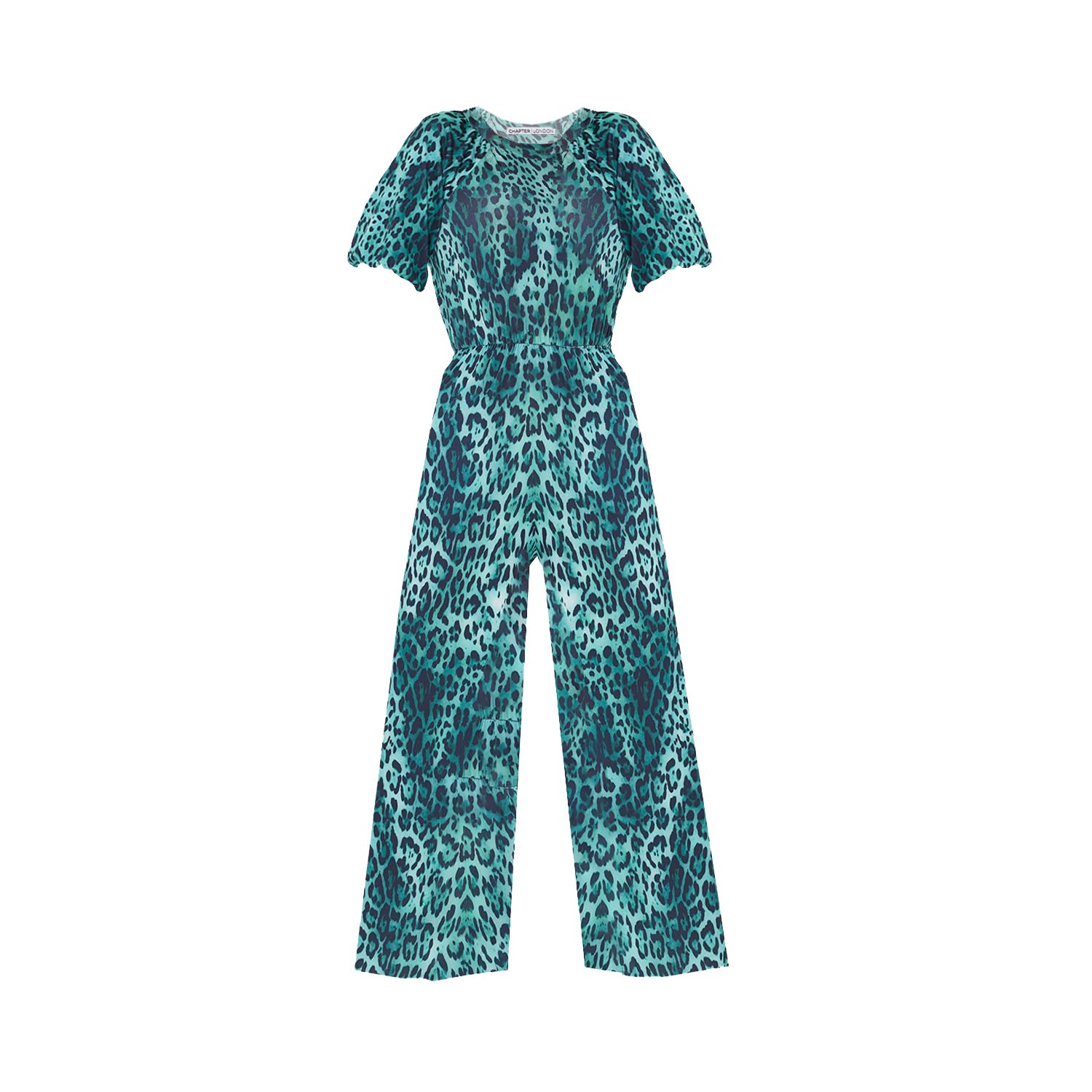 Women’s Nia Jumpsuit - Green Leopard Print Large Chapter London