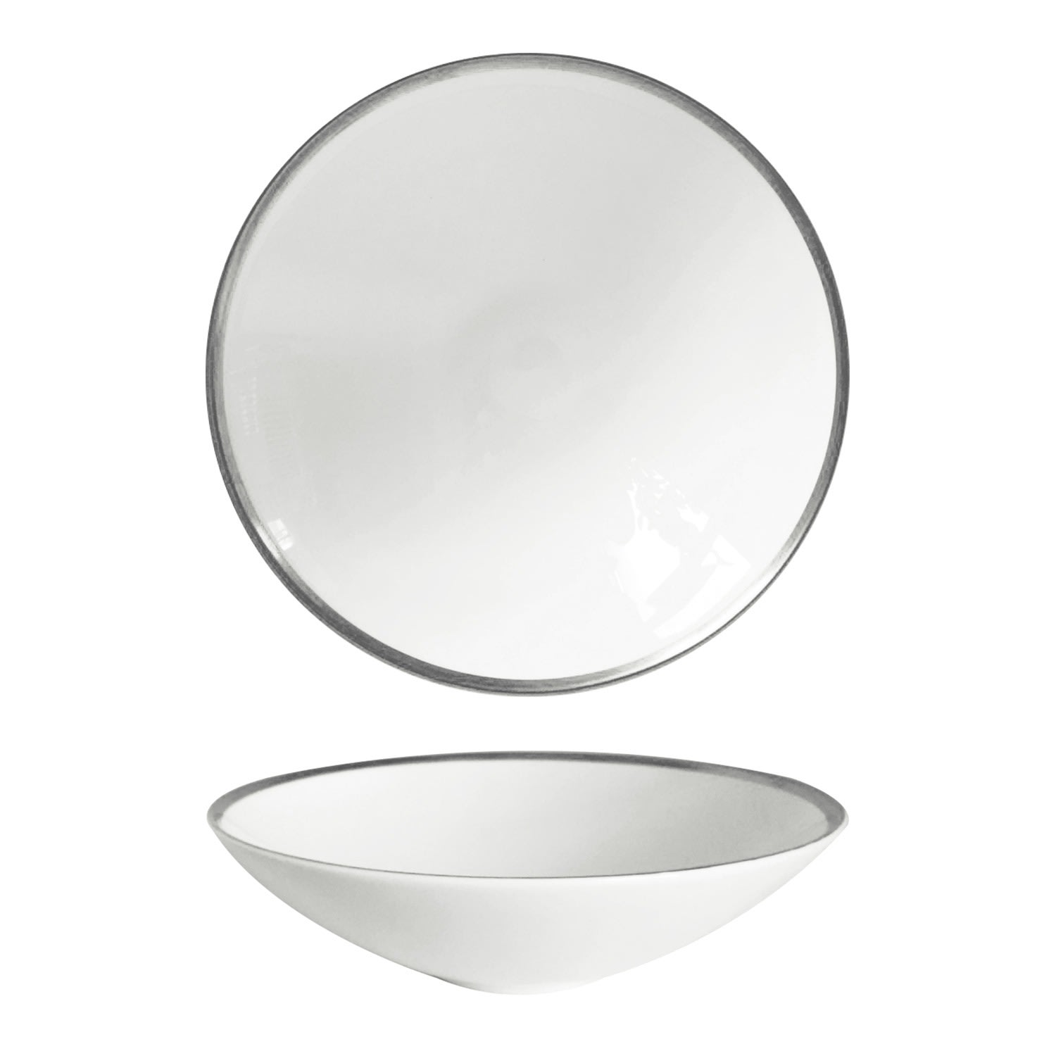 Platinum Edge - Set Of Two Soup Bowls Twig New York