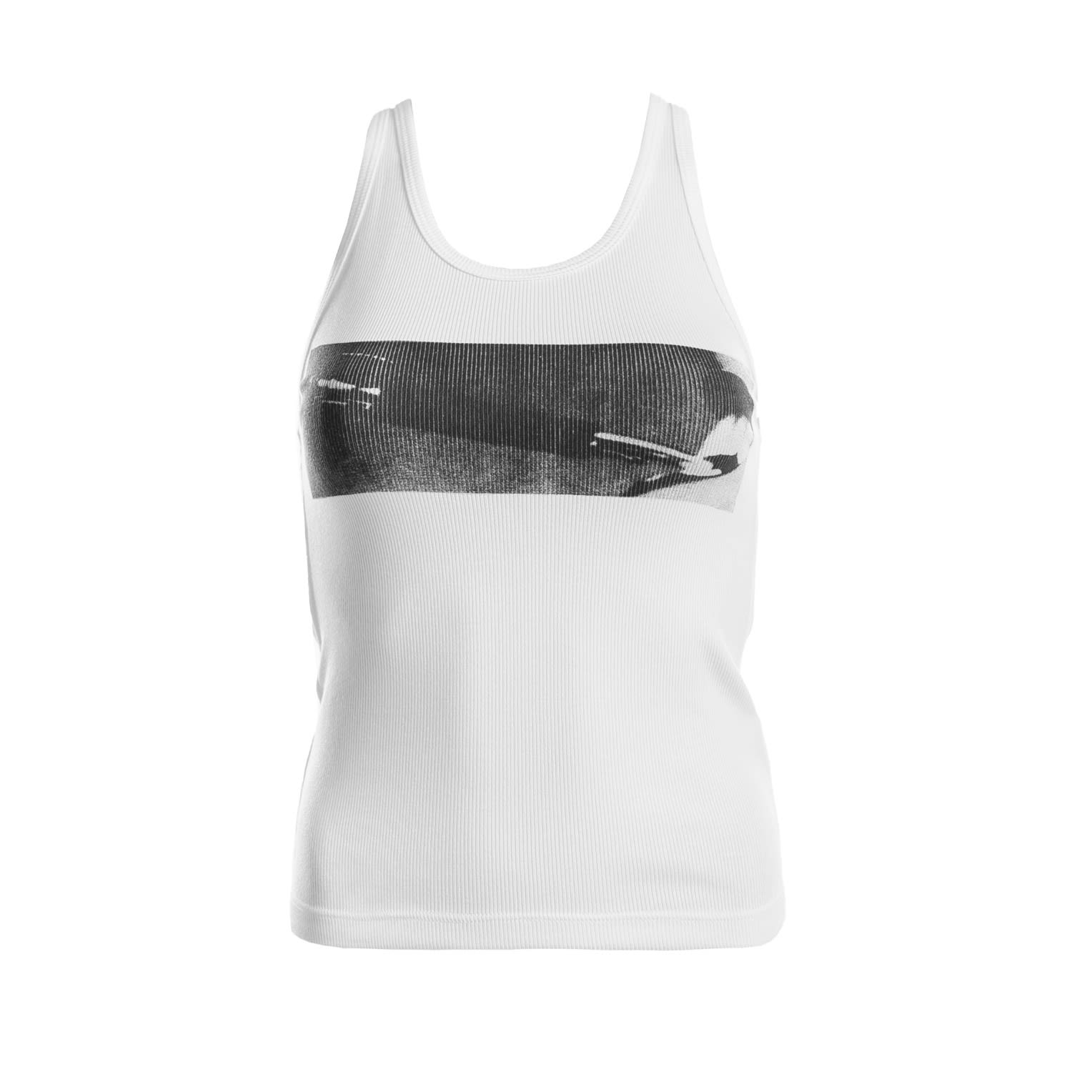 Victoria Rainer Women's White Slim Fit Tank Top In White