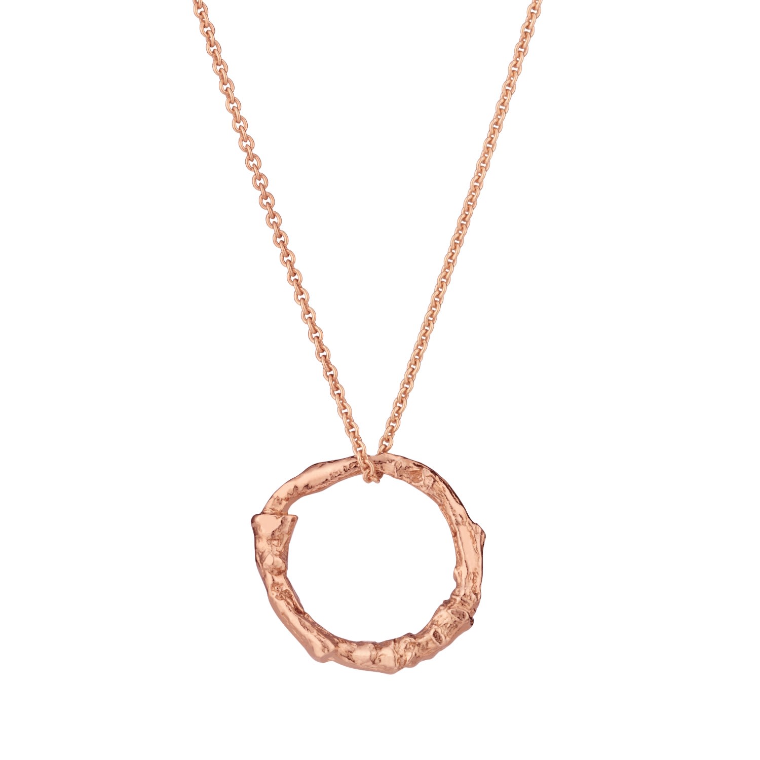 Women’s Rose Gold Plated Medium Twig Hoop Necklace Posh Totty Designs