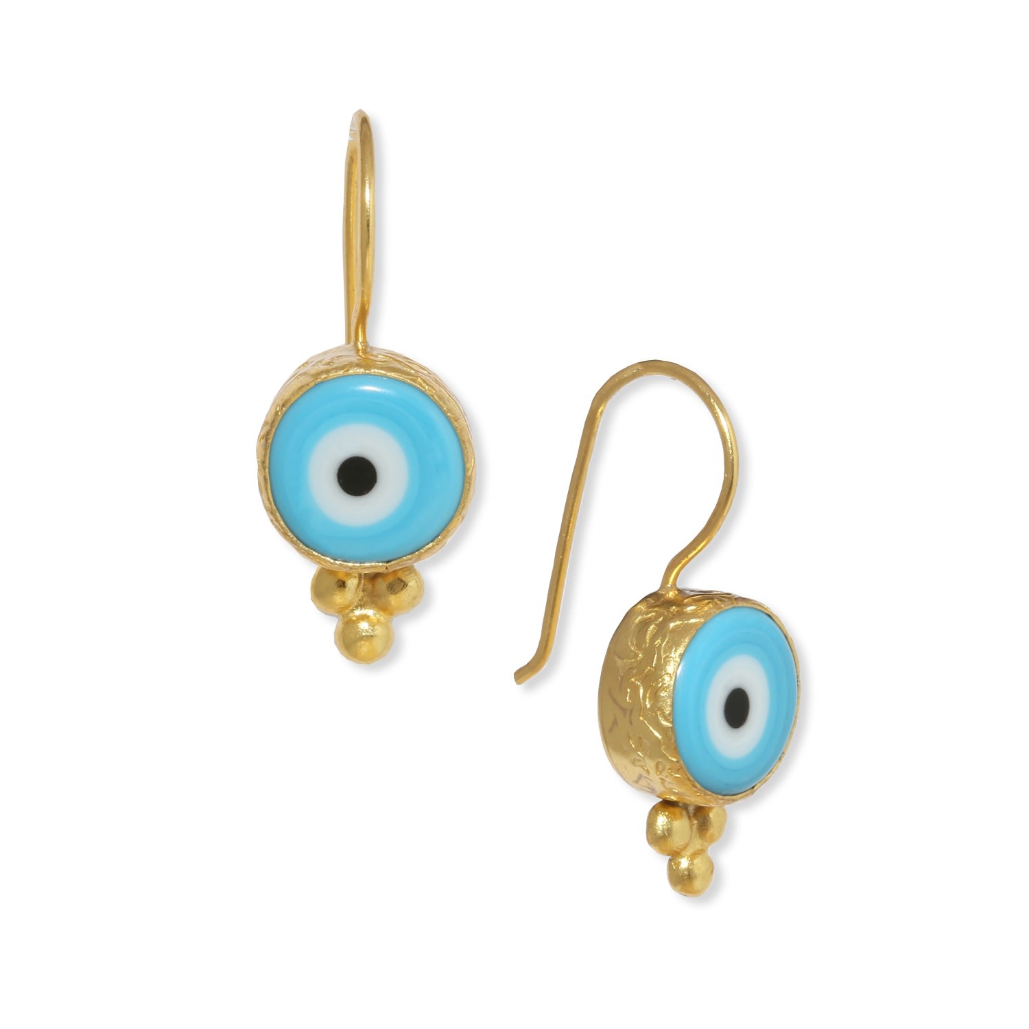 Women’s Blue / Gold Lina Evil Eye Blue Drop Earrings Ottoman Hands
