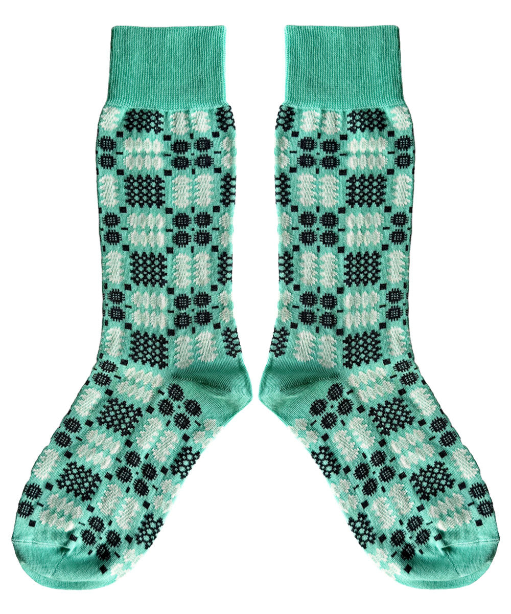 Women’s Green Carthen Socks - Turquoise Medium Mabli