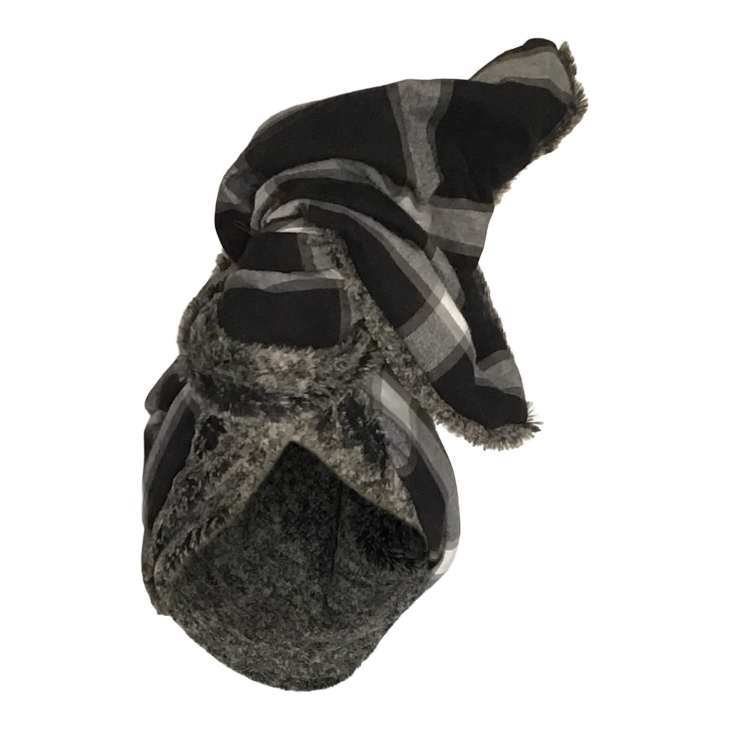 Romer Millinery Women's Neutrals / Grey Twisturban Turban In Gray Faux Fur & Cotton Flannel In Gray