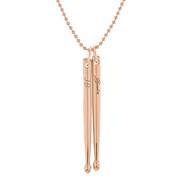 True Rocks 18 Carat Rose Gold Plated Drumstick Pendant Signed & Designed By John Brad Bradbury In Brad