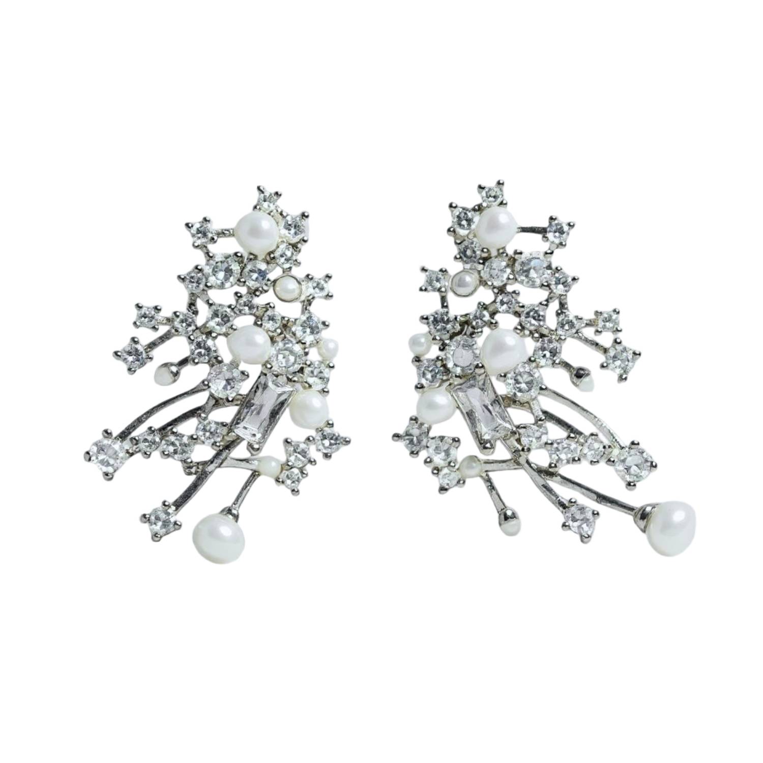 Ninemoo Women's Silver Celeste Radiance Pearl Earrings In Silver
