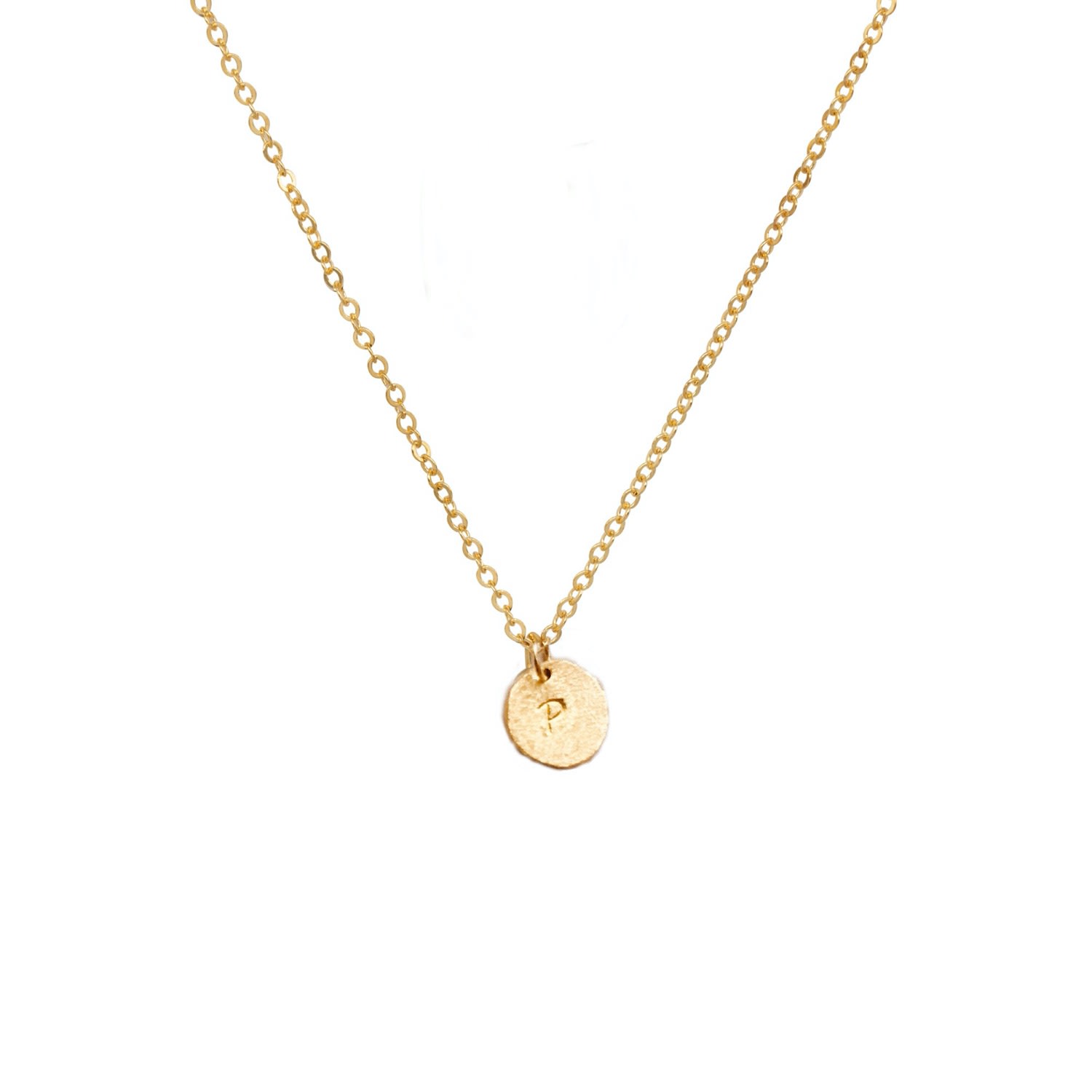Lily Flo Jewellery Women's 14ct Gold Initial Disc Necklace
