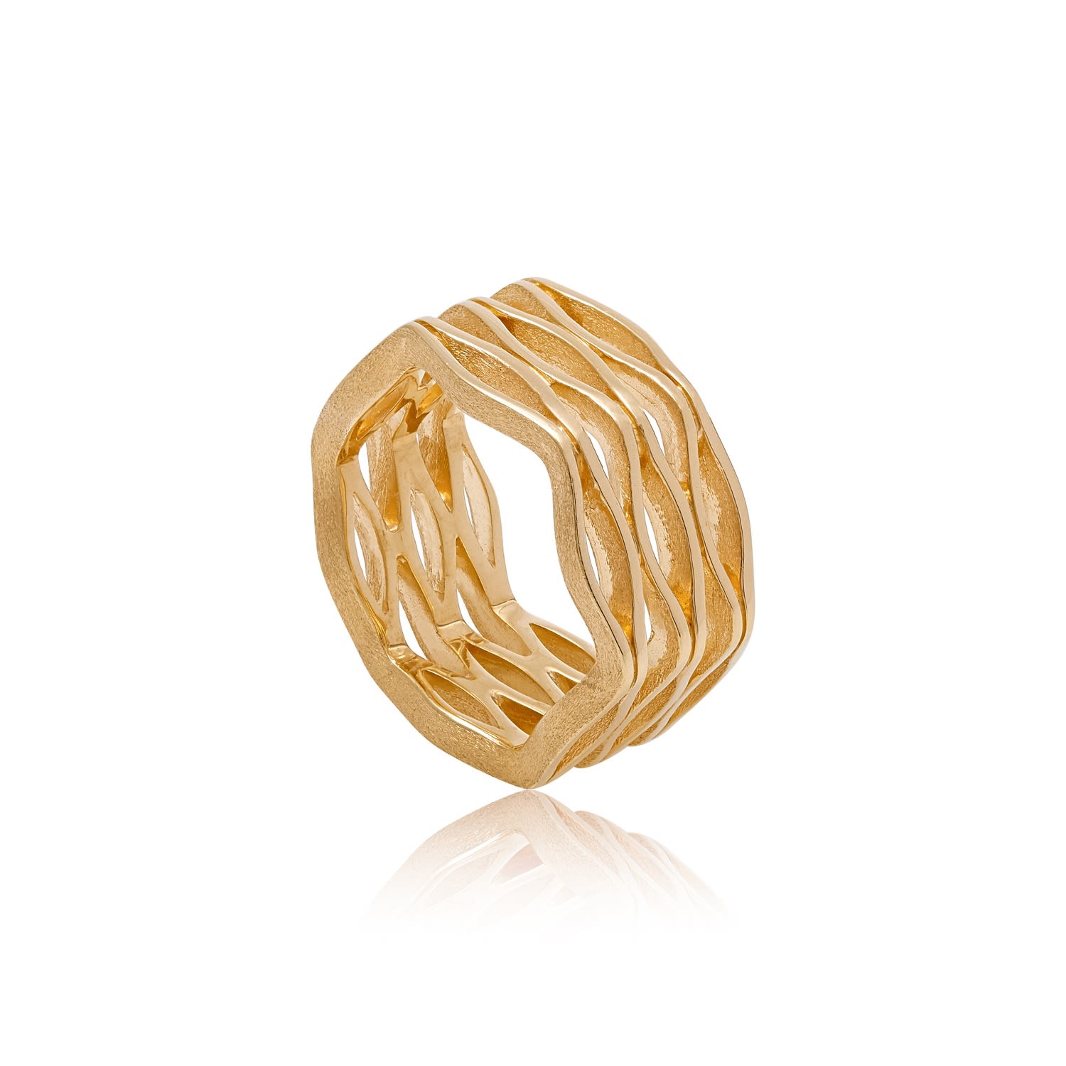 Women’s Gold Geometric Ring Onda Neola Design