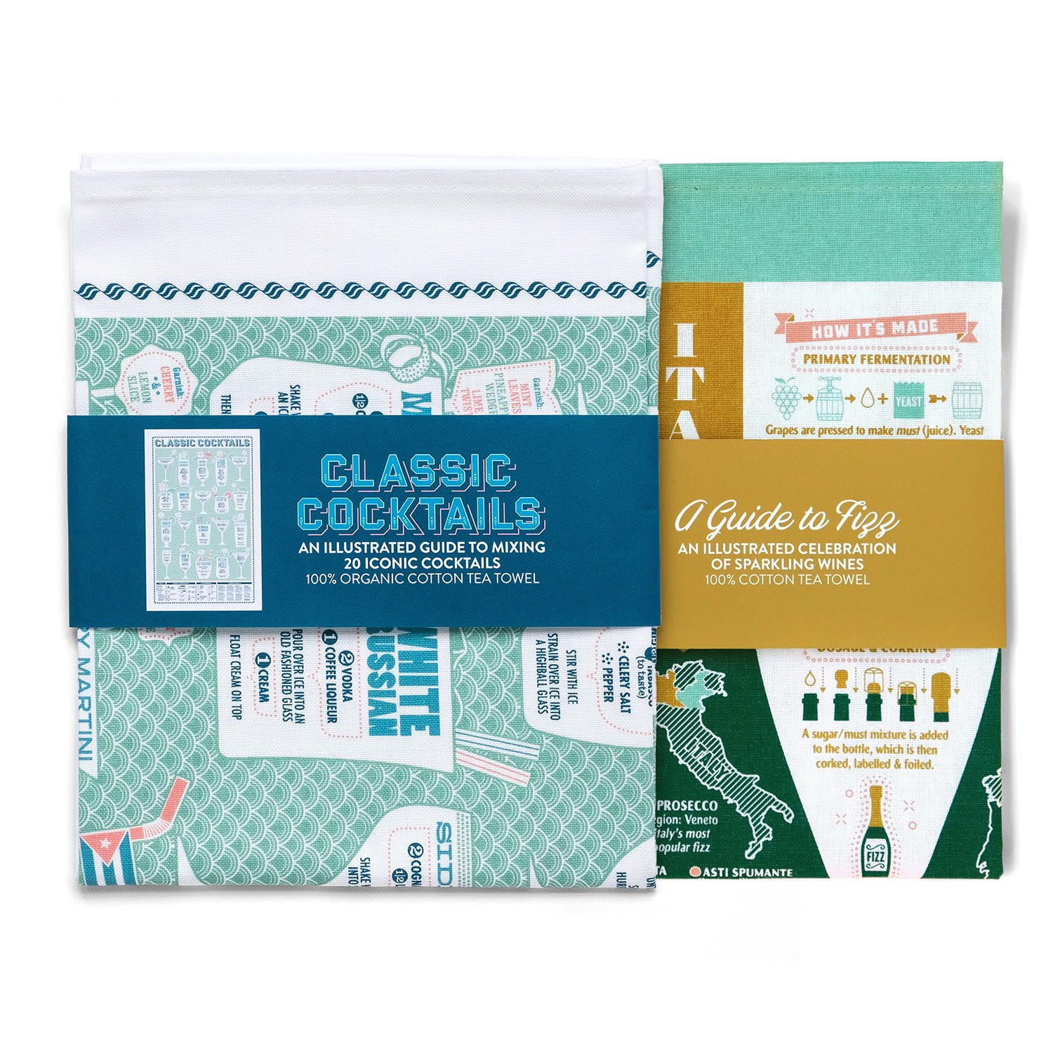 Fizz And Cocktails Tea Towel Set Stuart Gardiner Design