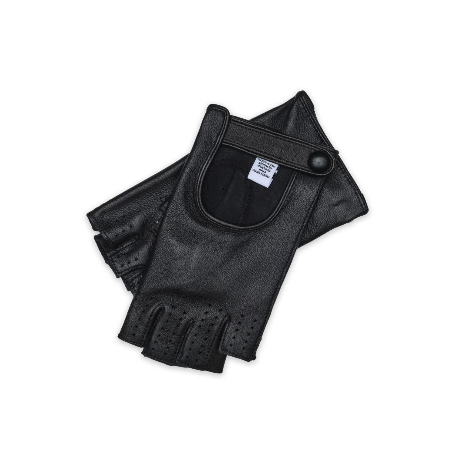 1861 Glove Manufactory Siracusa - Women's Fingerless Driving Gloves In Black In Black