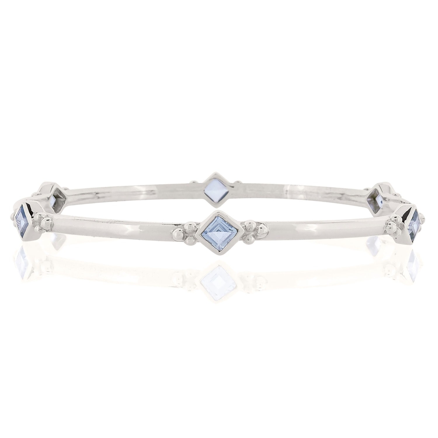 Charlotte's Web Jewellery Women's Divinity Princess Silver Bangle - Blue Topaz