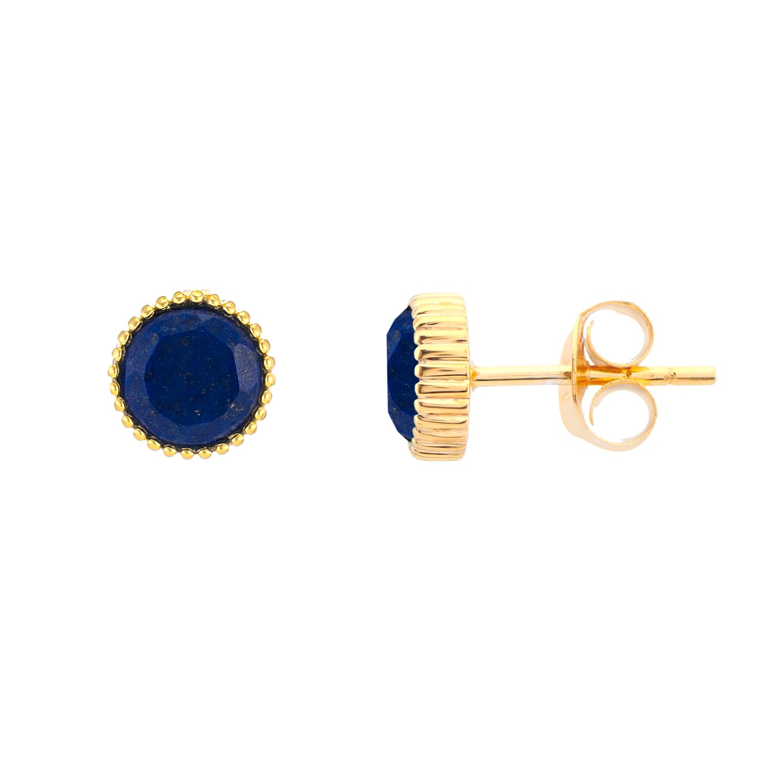 Women’s Blue / Gold Barcelona September Birthstone Stud Earrings - Lapis Lazuli Auree Jewellery