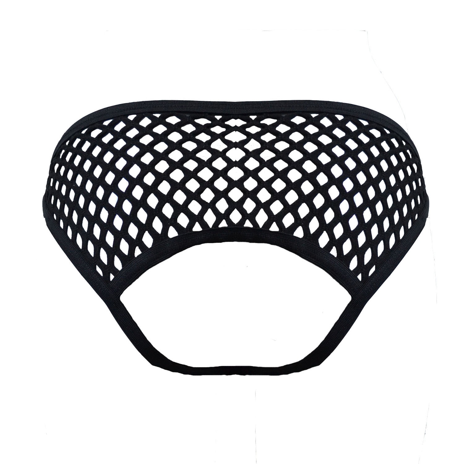 Hidden Beneath Women's Black Open Back Fishnet Brief In Black