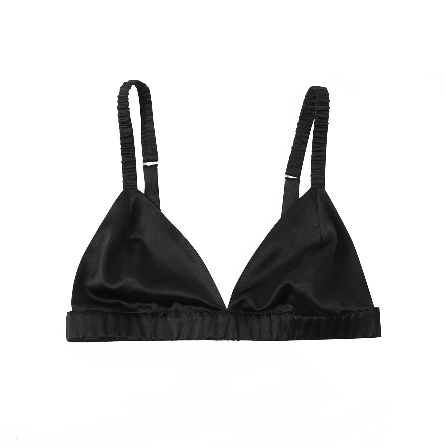 Women’s Classic Pure Silk Bralette - Black Small Soft Strokes Silk