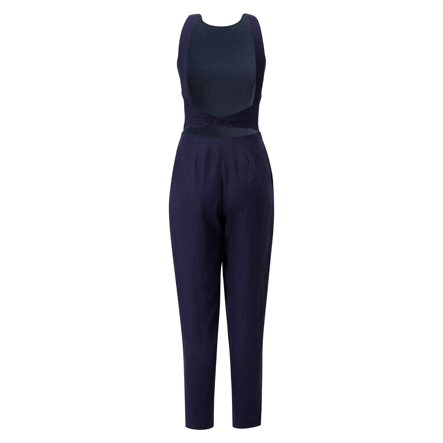 backless linen jumpsuit