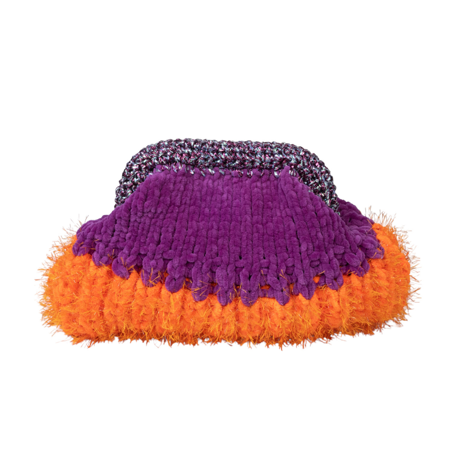 Sibylla Delphica Women's Yellow / Orange / Pink Olivia - Purple And Orange Crochet Clutch