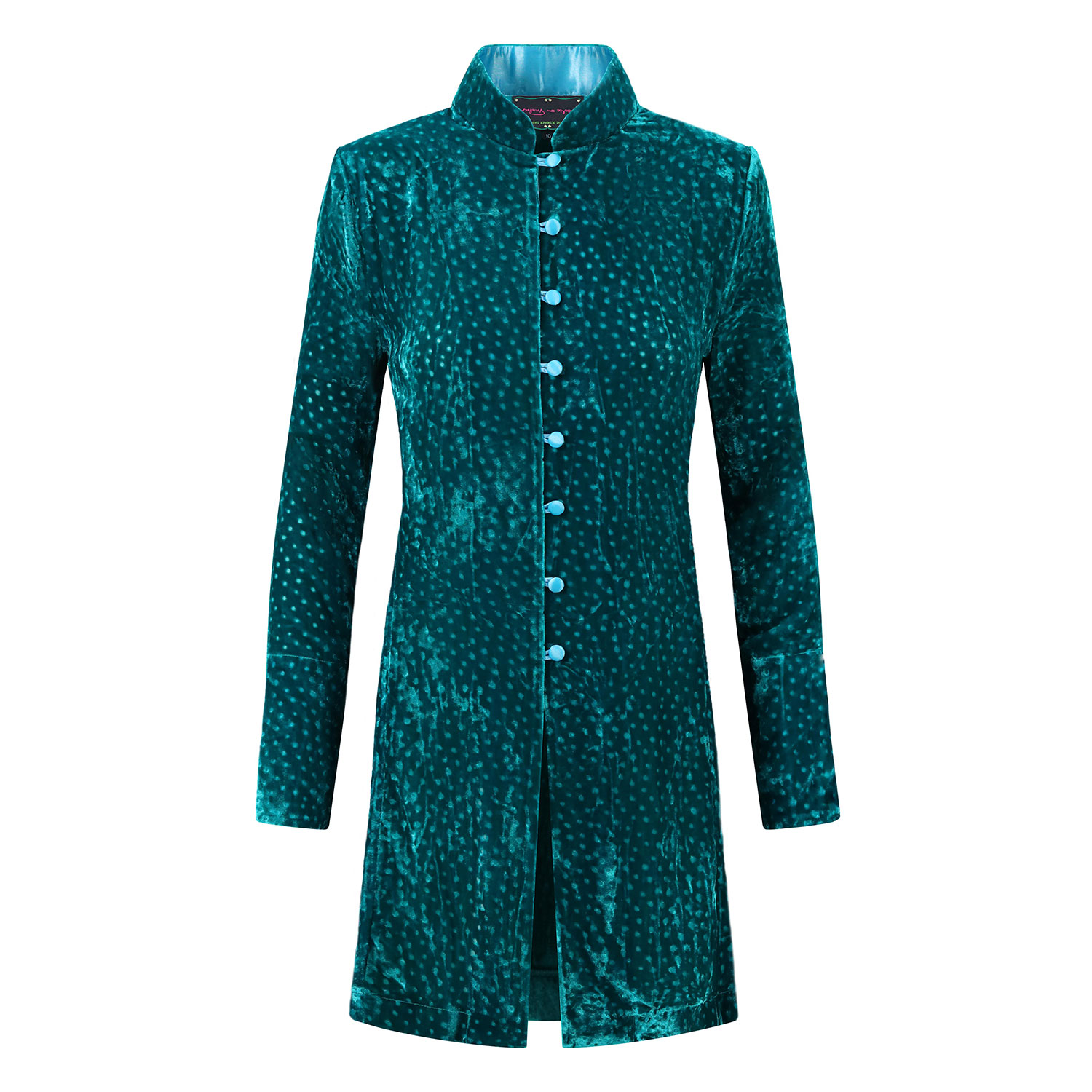 Women’s Green Jade Dotti Devore Velvet Grace Jacket Extra Small Beatrice Von Tresckow