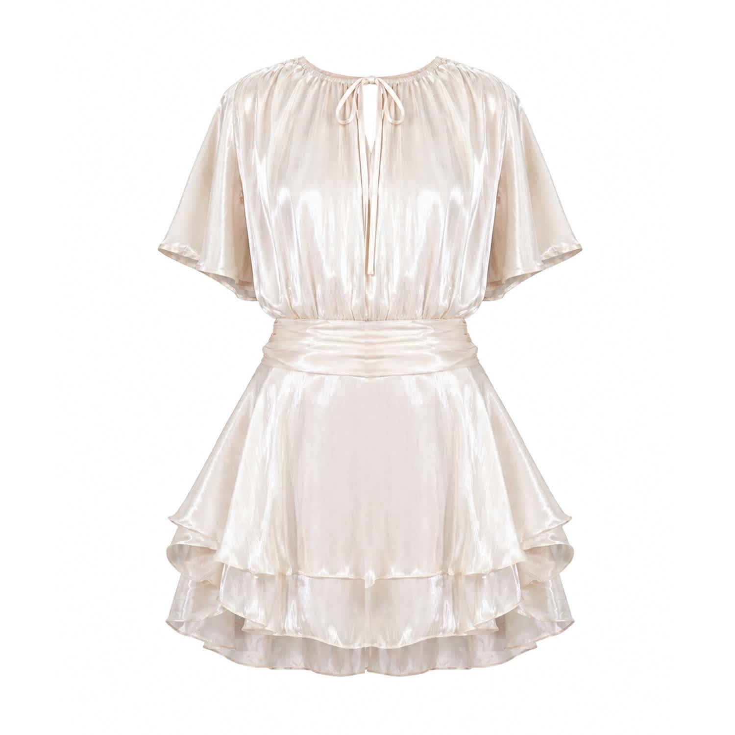 silk dinner dress Ivory Double Layered Silk Dress main image 0
