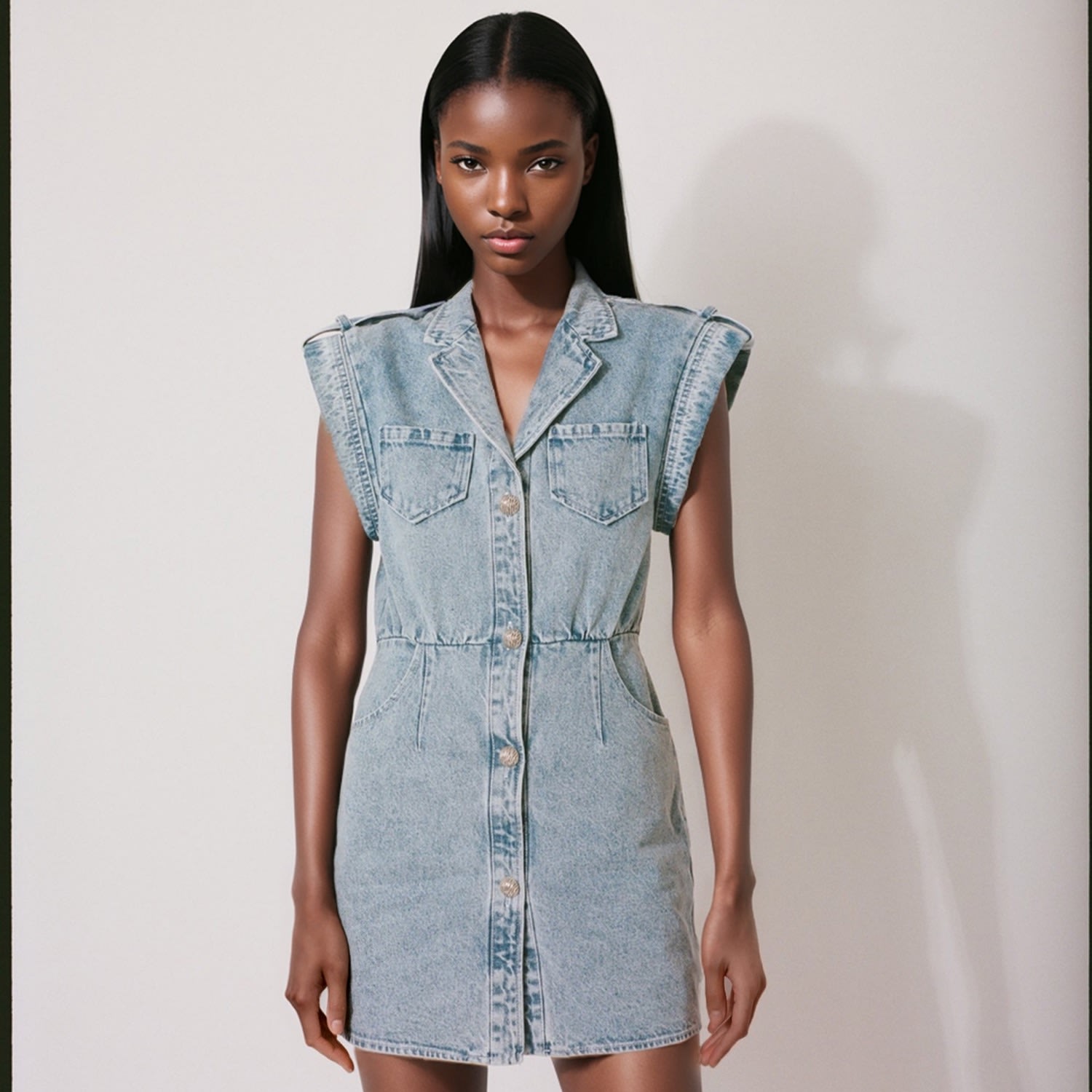 M Sette Paris Women's Blue Chloé Denim Dress In Blue