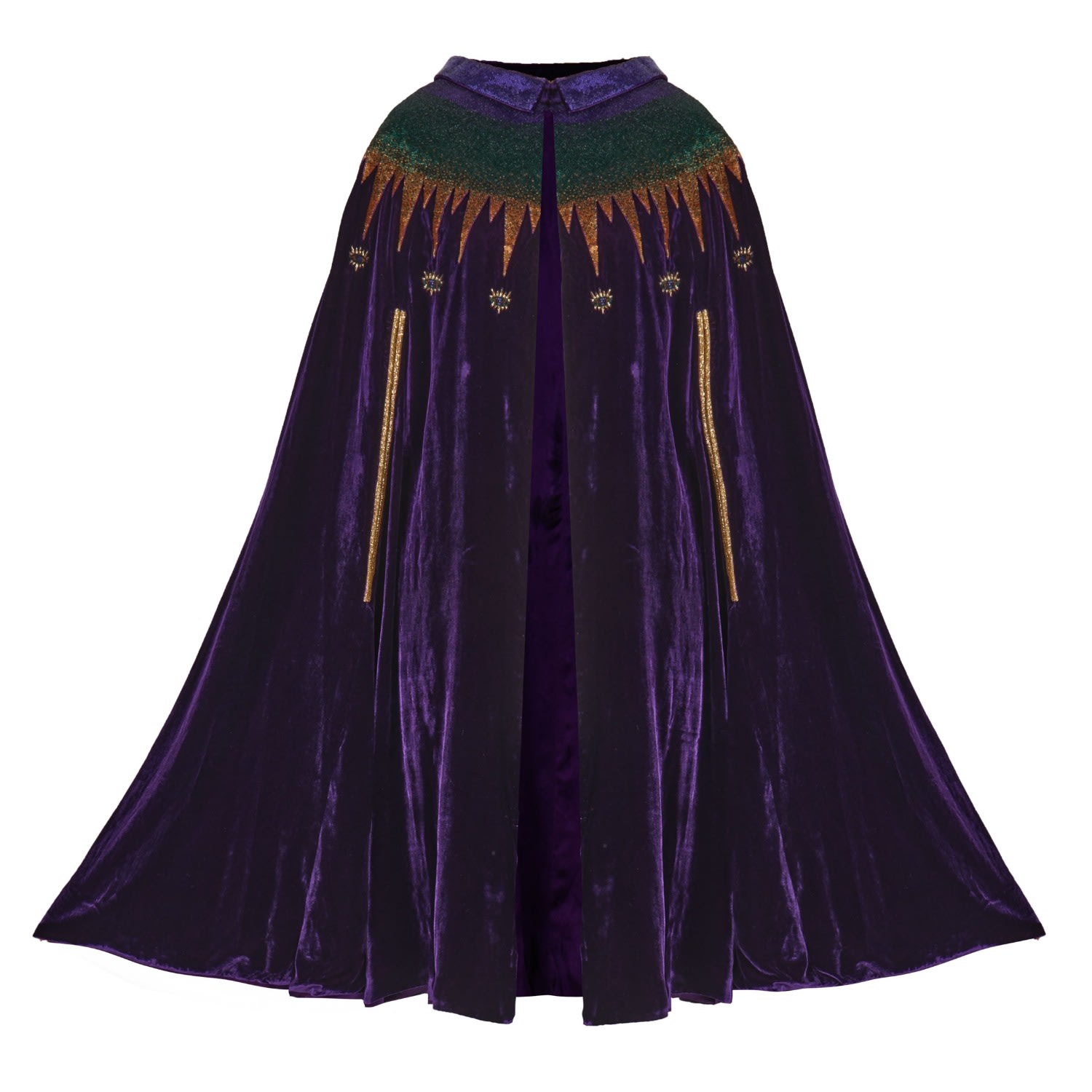 Women’s Pink / Purple / Gold The Sequin Shiny Rainbow Cape In Silk Velvet One Size Mirayama