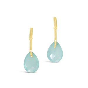 Women’s Gold / Blue Aqua Drop Gem Bazaar Jewellery