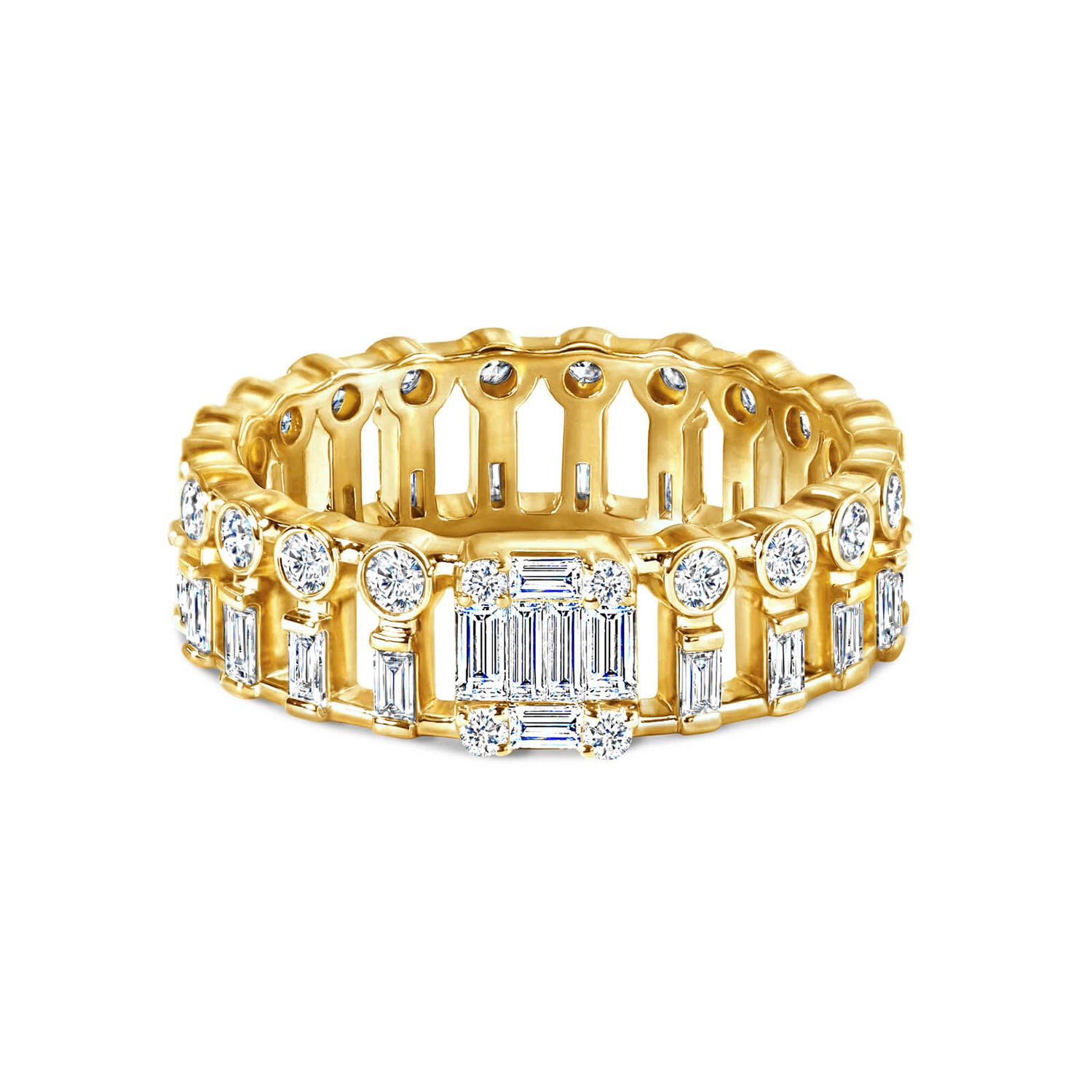 Women’s Ring Paloma, 18K Yellow Gold And Diamonds Aquae Jewels