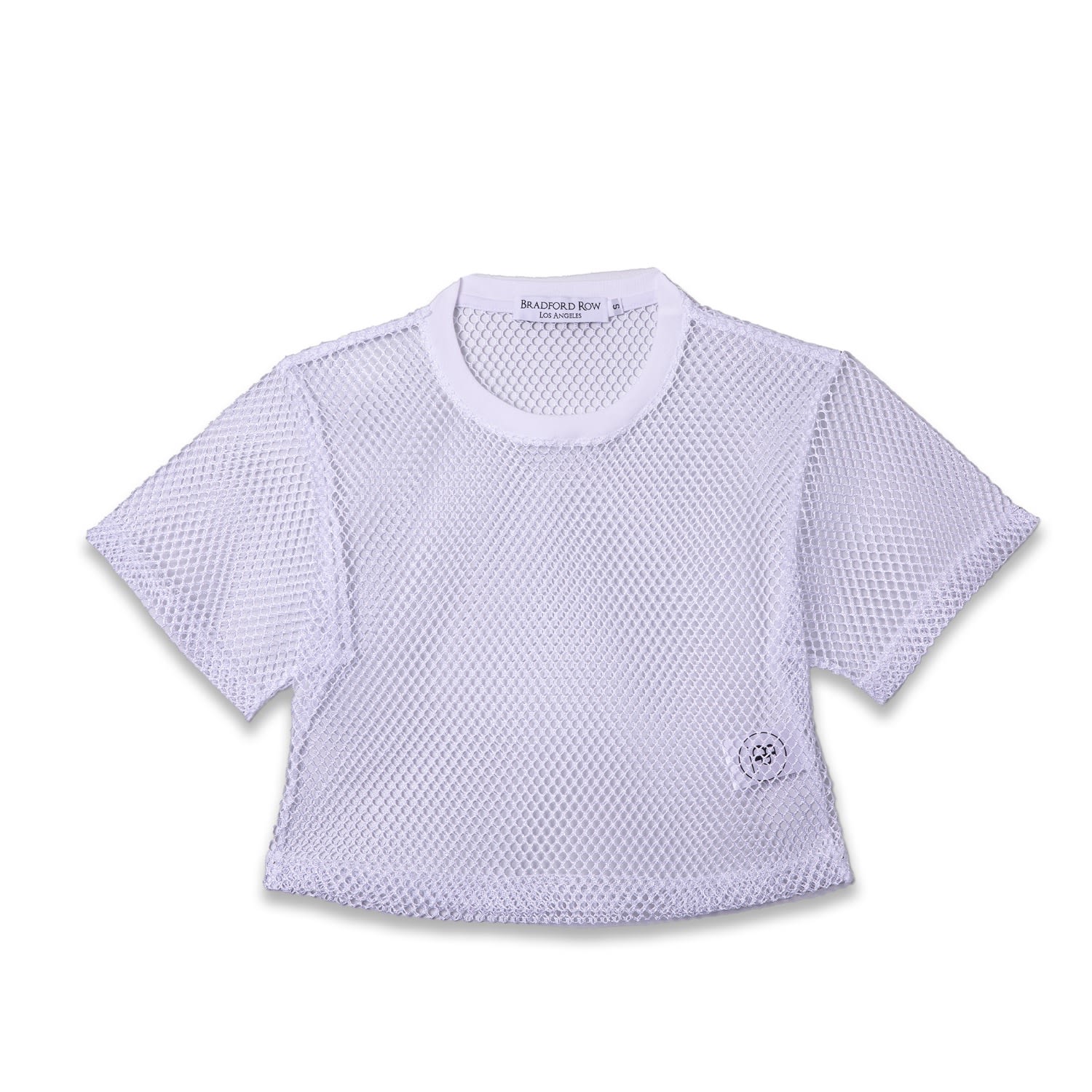 Bradford Row Women's White Alyah Mesh Crop Tee In White