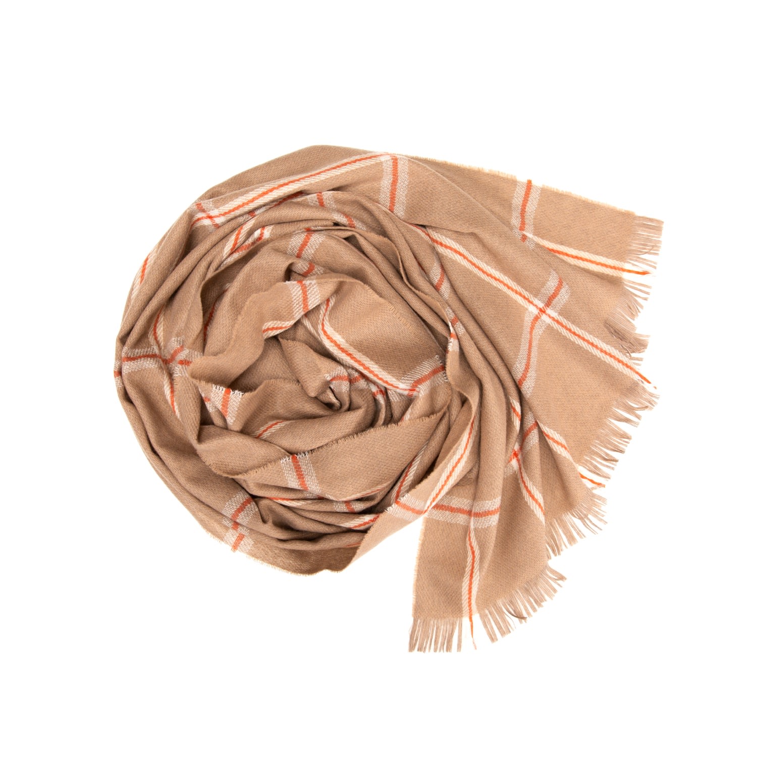 Women’s Neutrals / Yellow / Orange Talisker Pane Natural Cashmere Scarf Kinalba