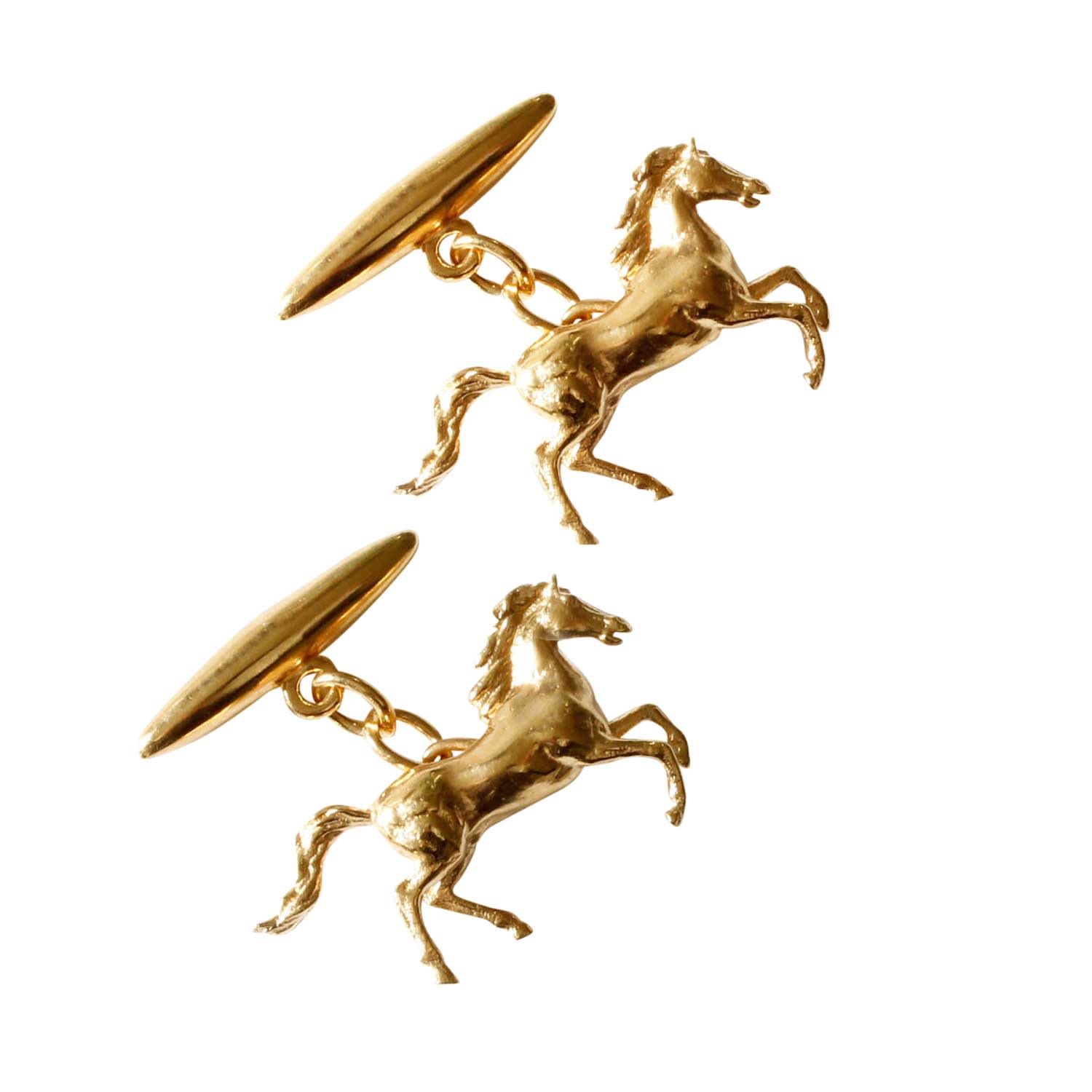 Lee Renee Men's Horse Cufflinks - Gold In Gold