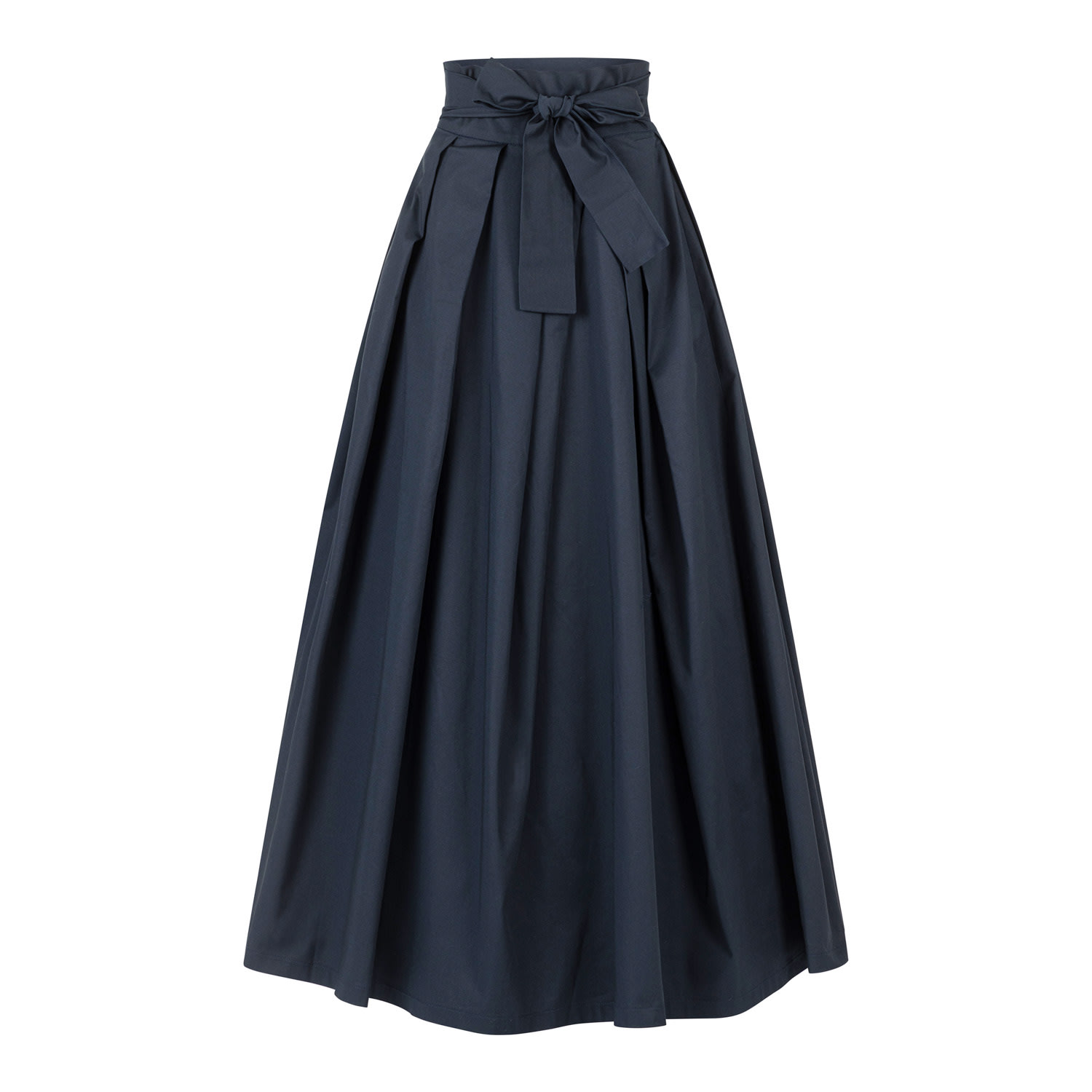 Women’s Cotton Maxi Skirt With High Waist In Dark Blue | Medium | Nikka Place