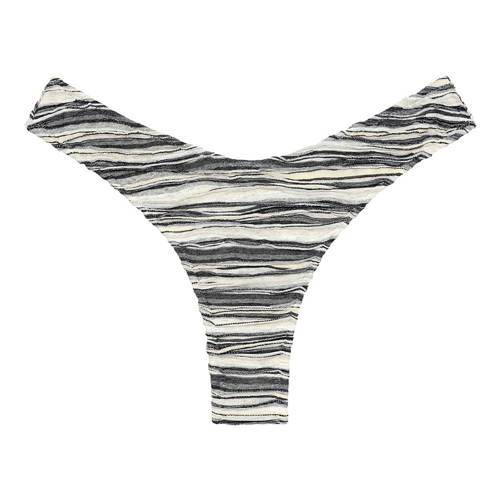 Montce Women's Slub Knit Lulu Zig-zag Stitch Bikini Bottom In Brown