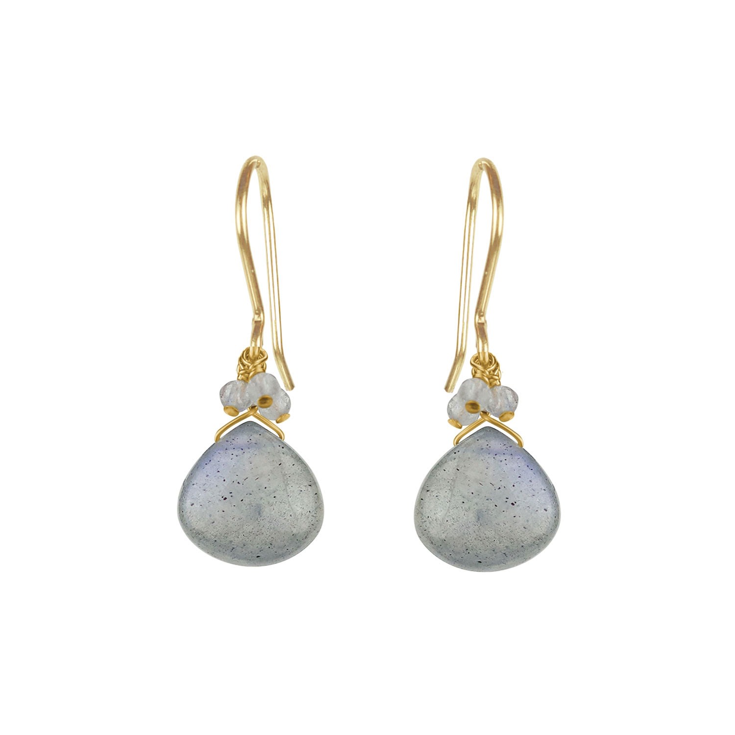 Mounir London Women's Grey Labradorite Cluster Drop Earrings In Gray