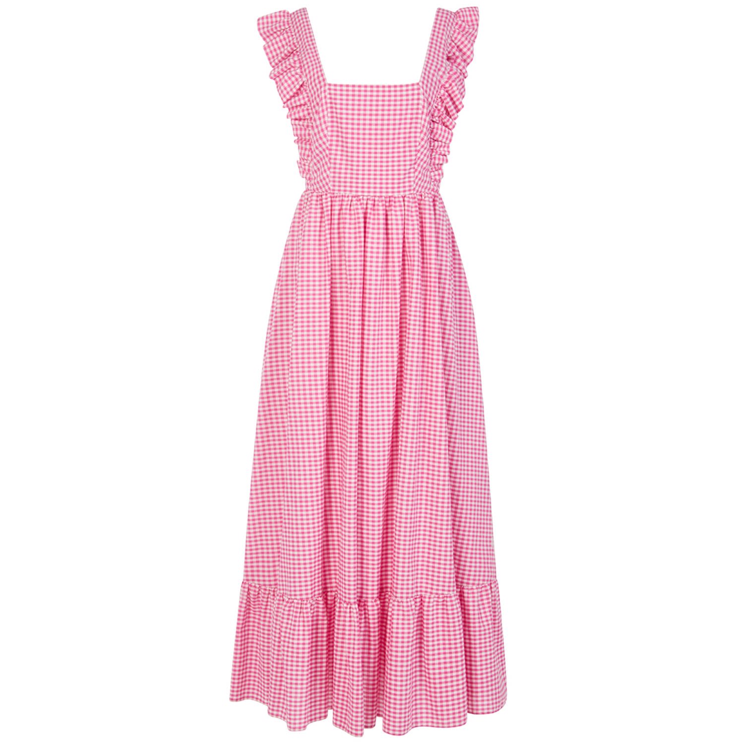 Women’s Pink / Purple The Rosa Tie Back Maxi Dress In Pink Gingham XXL Lavaand