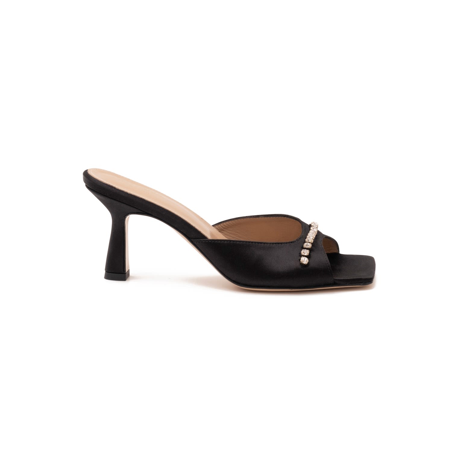 Shop Miyana Berlin Women's Leva Mules In Black With Rhinestones