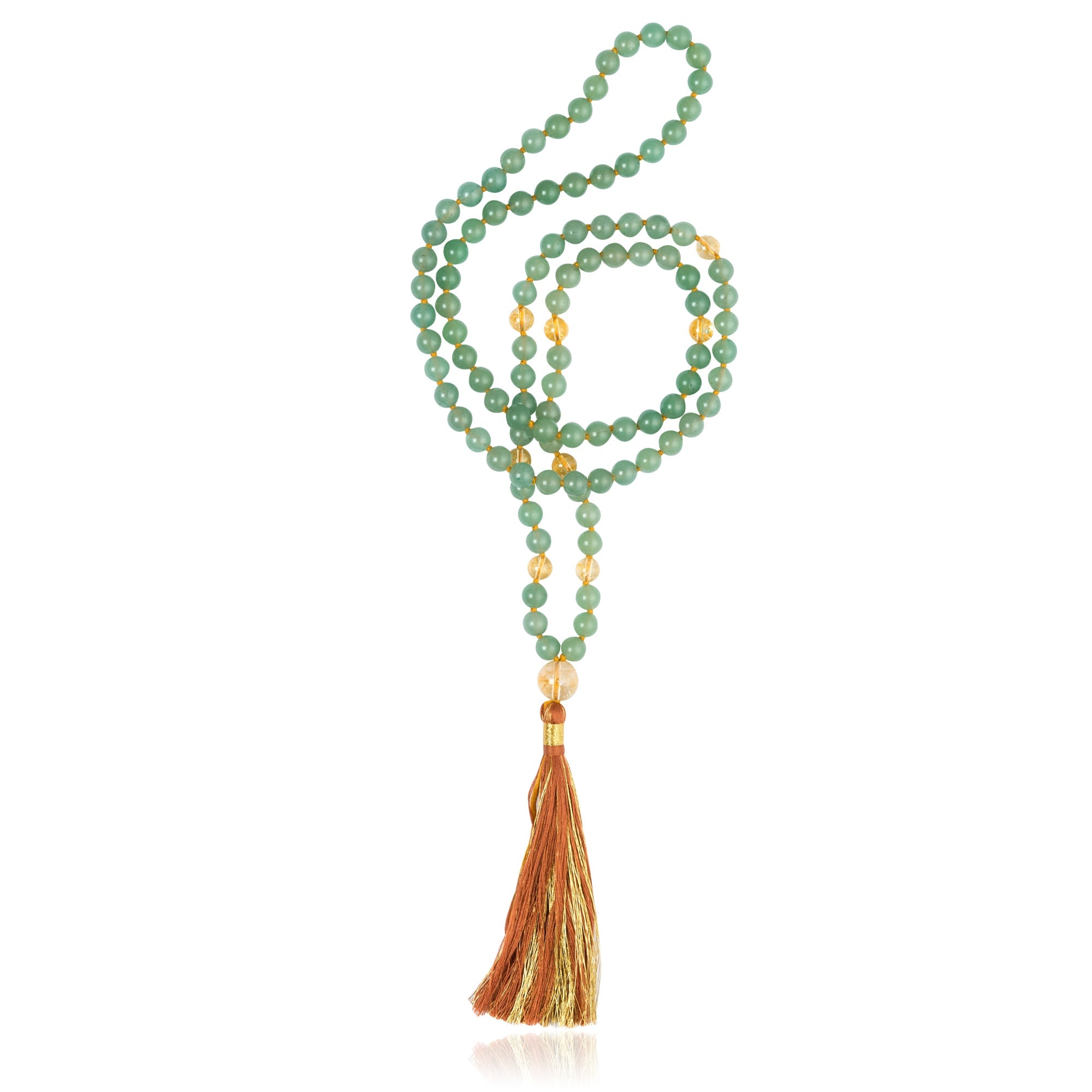 Sohavi Women's Green Aventurine Healed Heart Mala