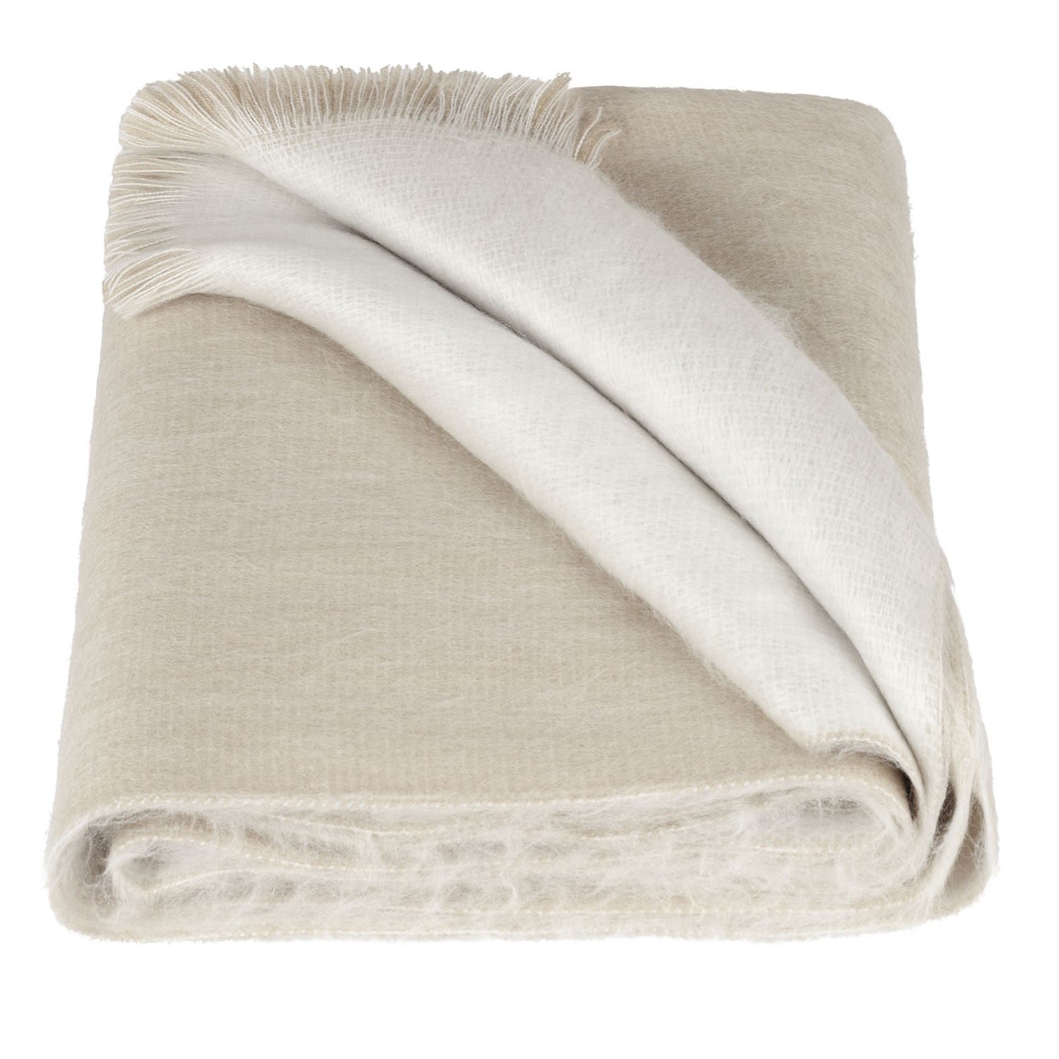 Alpaca Loca Women's Slim Double Scarf/shawl Beige, White - Alpaca Wool