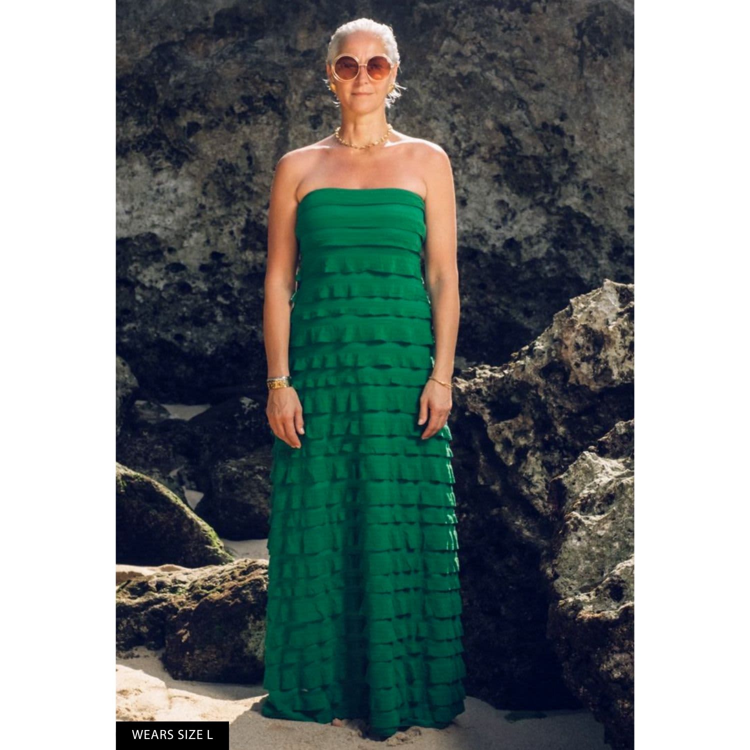 Maddison Dress In Emerald | SACHA DRAKE | Wolf & Badger