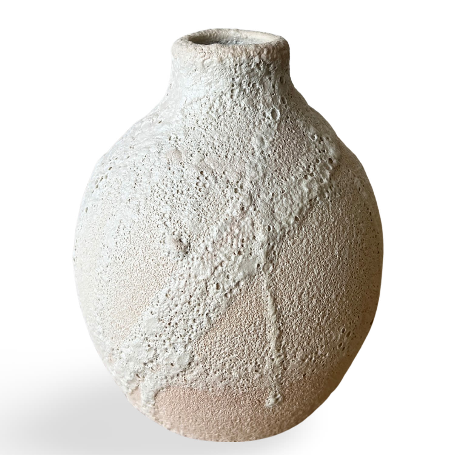 White Ara Crater Vase Gina Desantis Ceramics