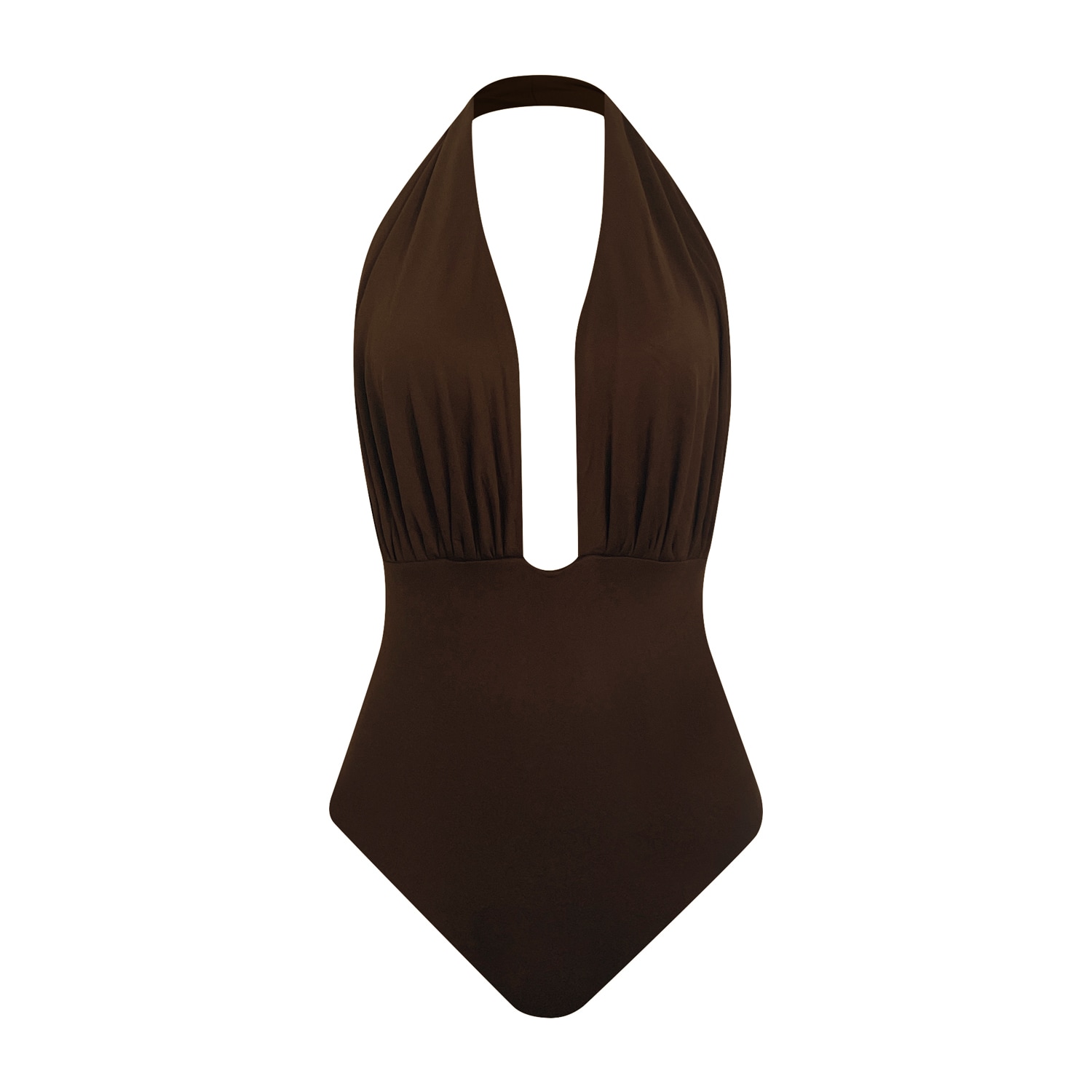 Women's Rosalie Ruched One-Piece Swimsuit In Brown | Extra Small | Nuaje Nuaje