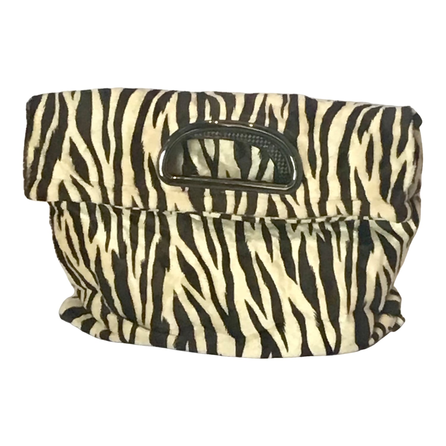Romer Millinery Women's Black / Neutrals Morphy Moldable Foldable Clutch Bag In Zebra Velvet