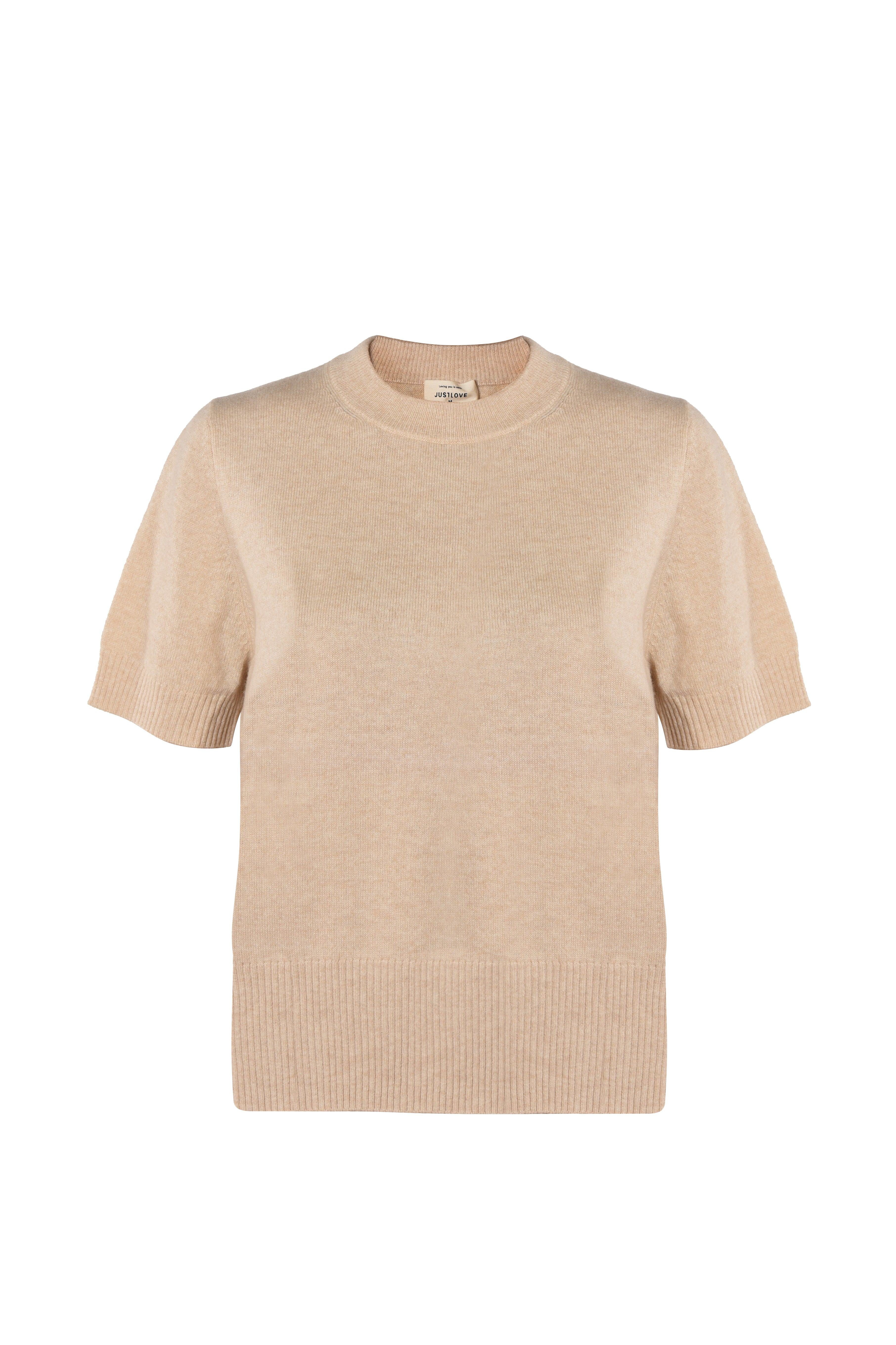 Justlove Women's Neutrals Merino / Cashmere Sweater With Short Sleeves Shorty Beige In Beige