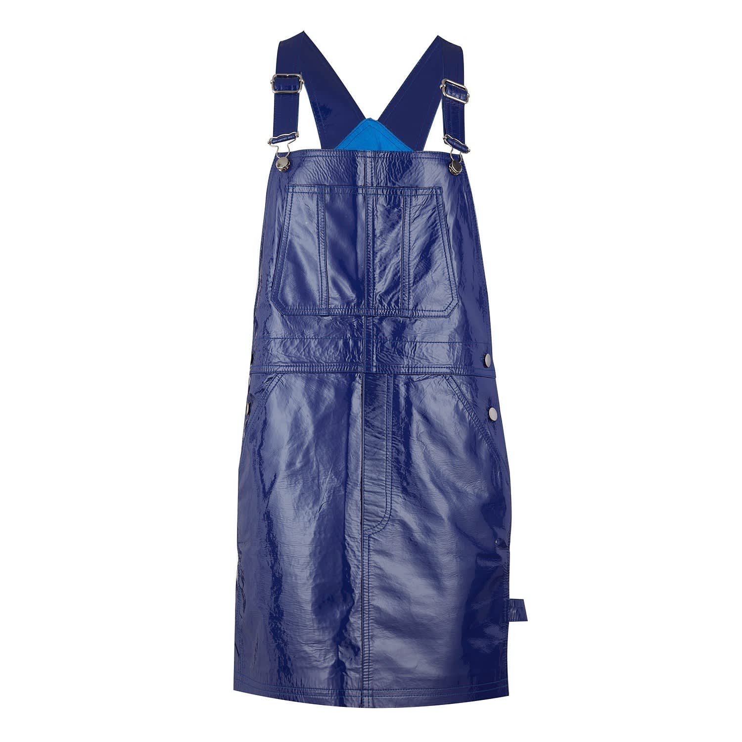 blue dungaree dress