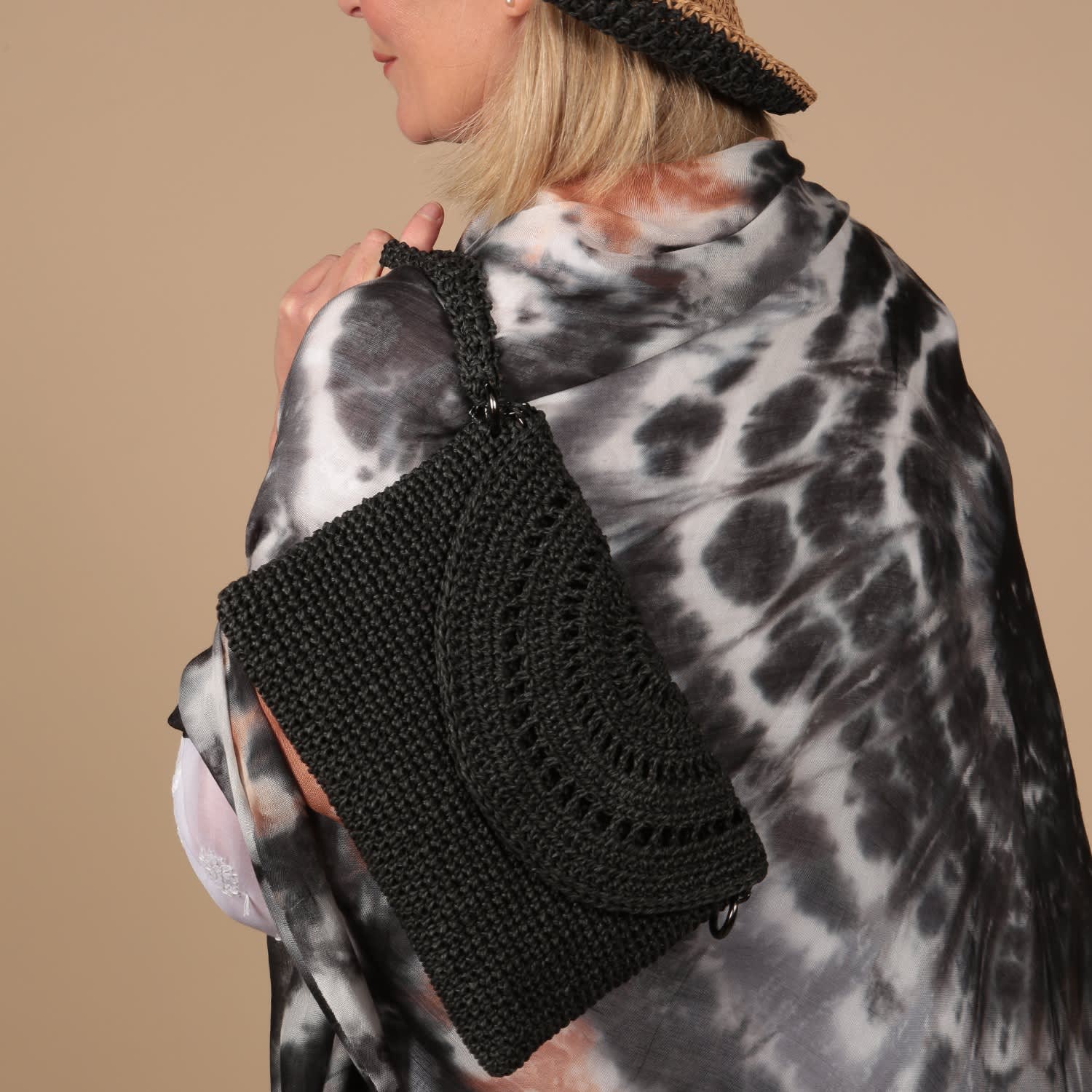 Grace Hand Crochet Bag In Black | SJW BAGS LONDON | Wolf