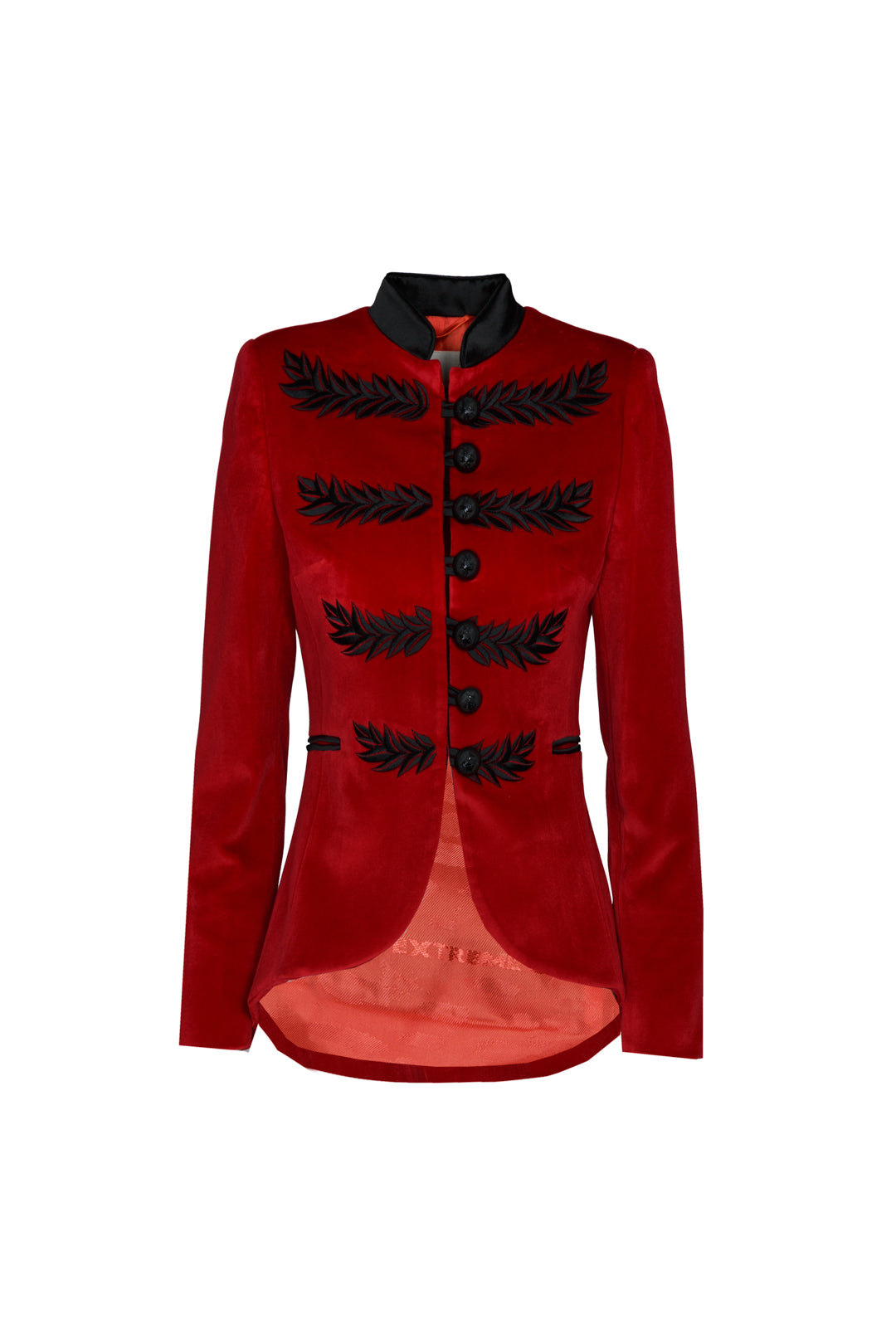 The Extreme Collection Women's Renata Velvet Carmine Embroidered Blaze In Red
