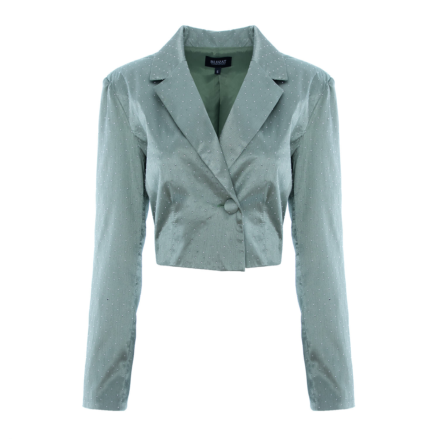 Women's Green Mint Crooped Blazer | Small | Bluzat