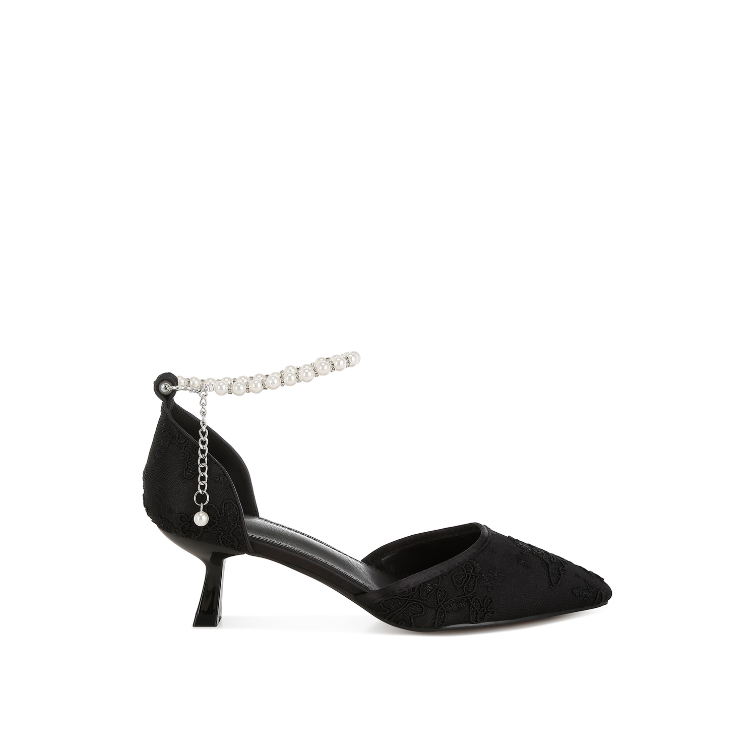 Rag & Co Women's Laika Lace Kitten Heel Sandals In Black In Black