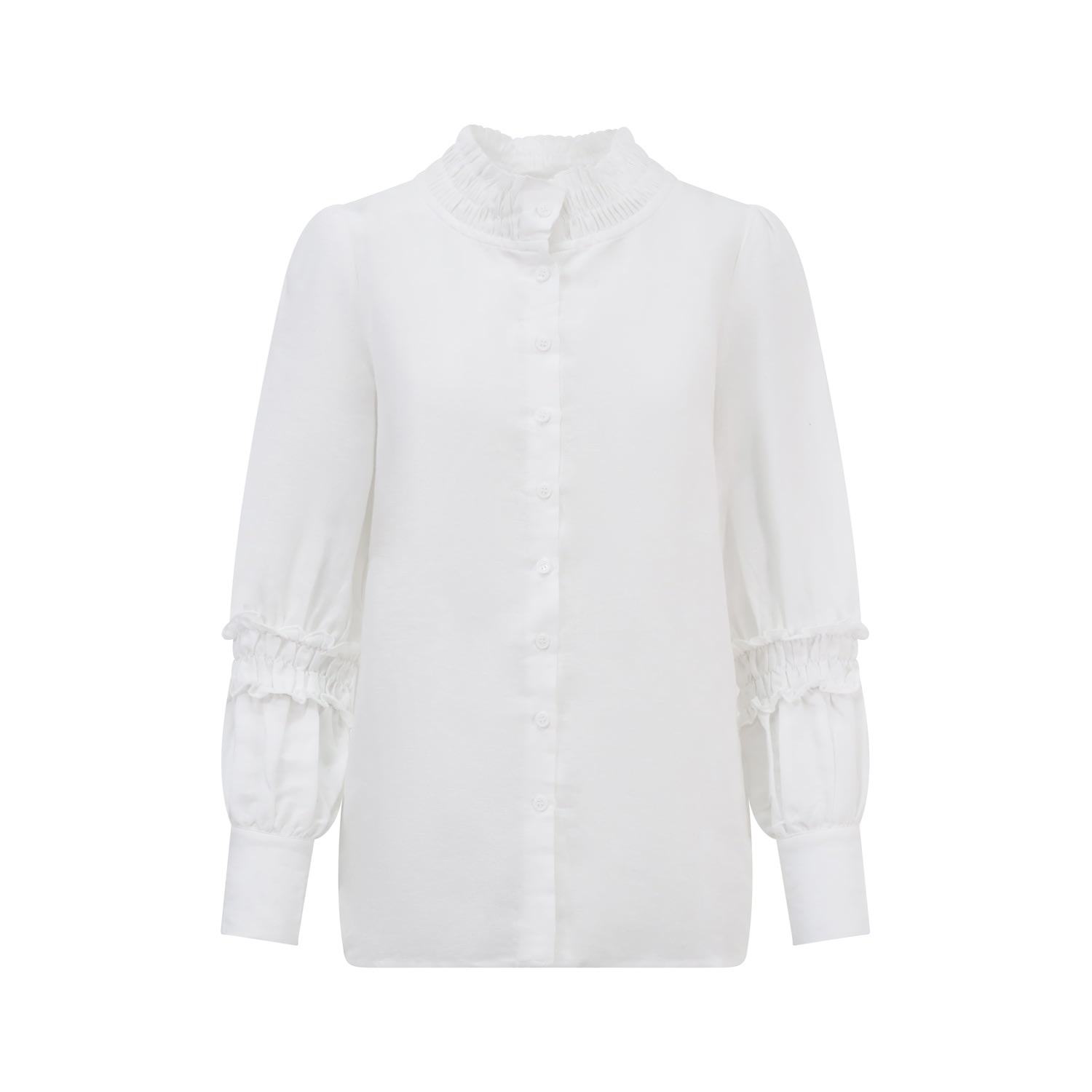 Balou Women's White Shirring Shirt