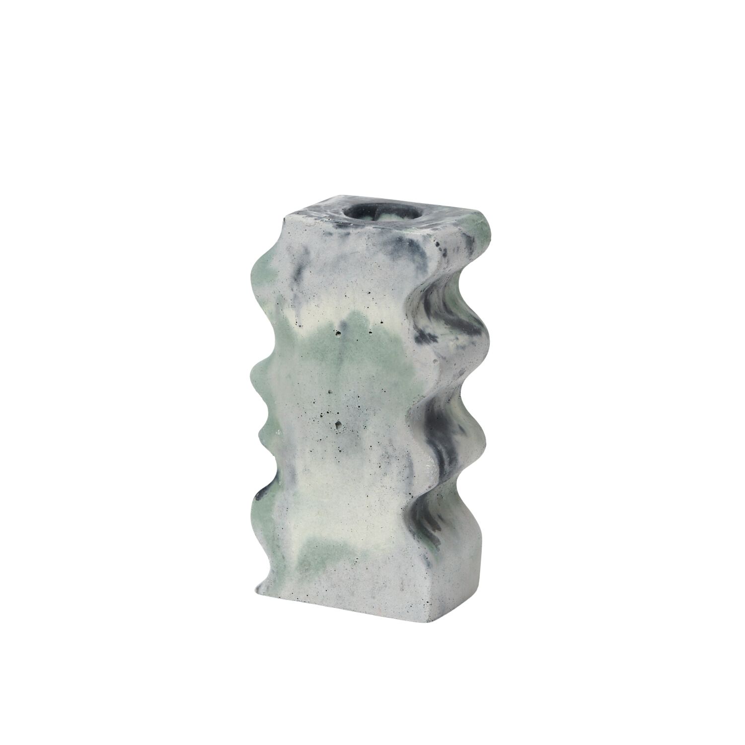 Green / Grey / Pink Concrete Wiggle Vase - Green & Lilac Smith & Goat