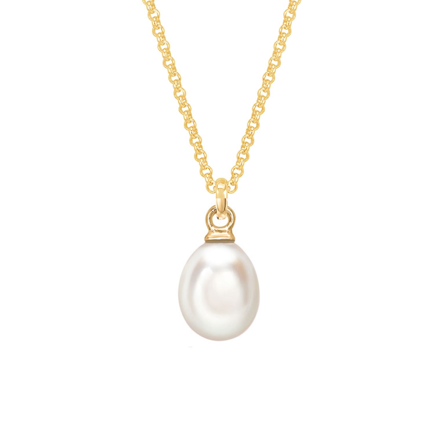 Dower & Hall Men's Oval Pearl Necklace In Gold Vermeil In Gold