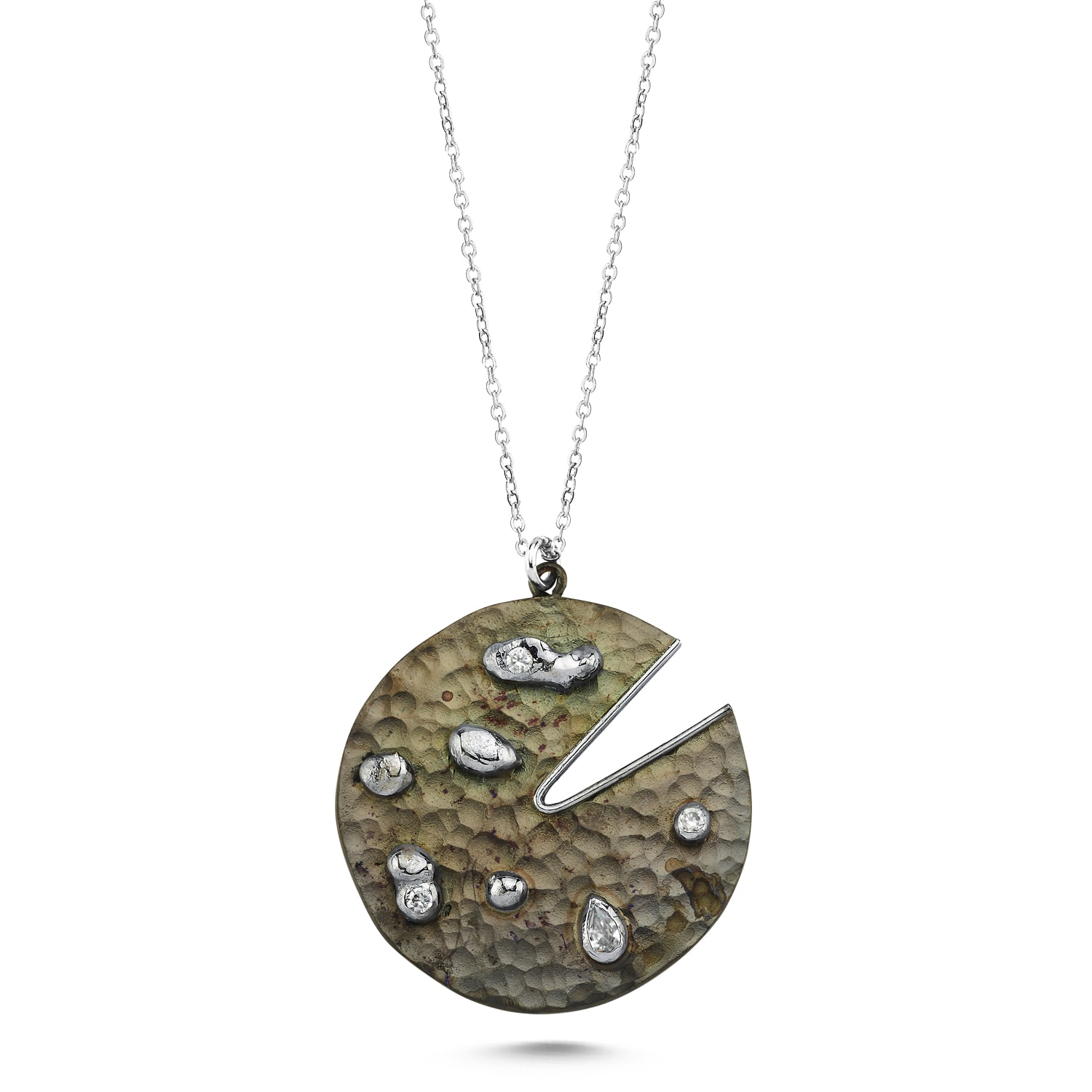 Women’s Grey / Silver Moony Necklace Clear Volonte